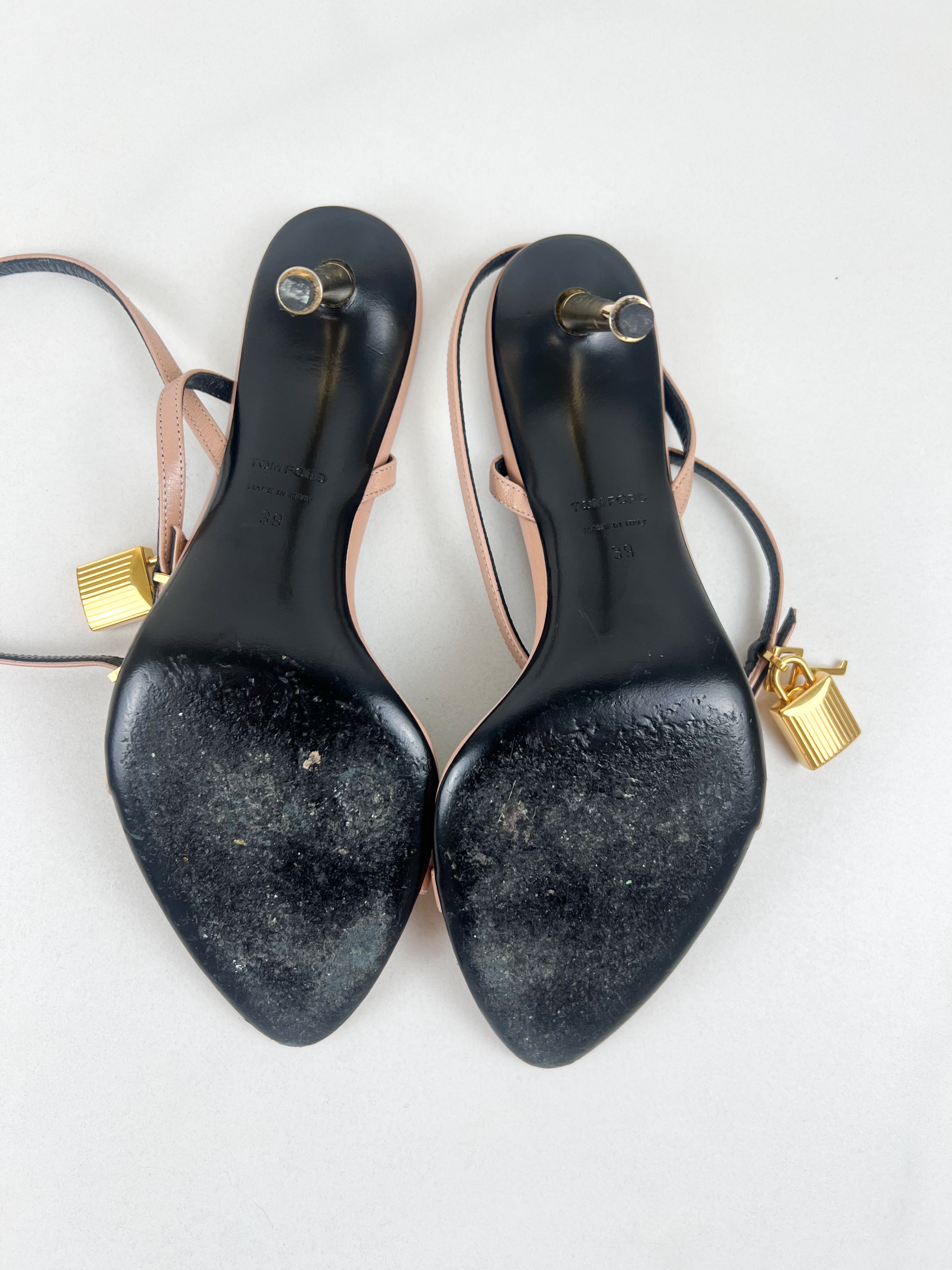 Tom Ford Nude Padlock Sandal Size 39