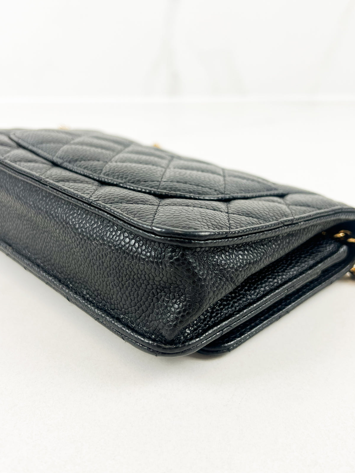 Chanel Black Classic Caviar CC WOC with GHW