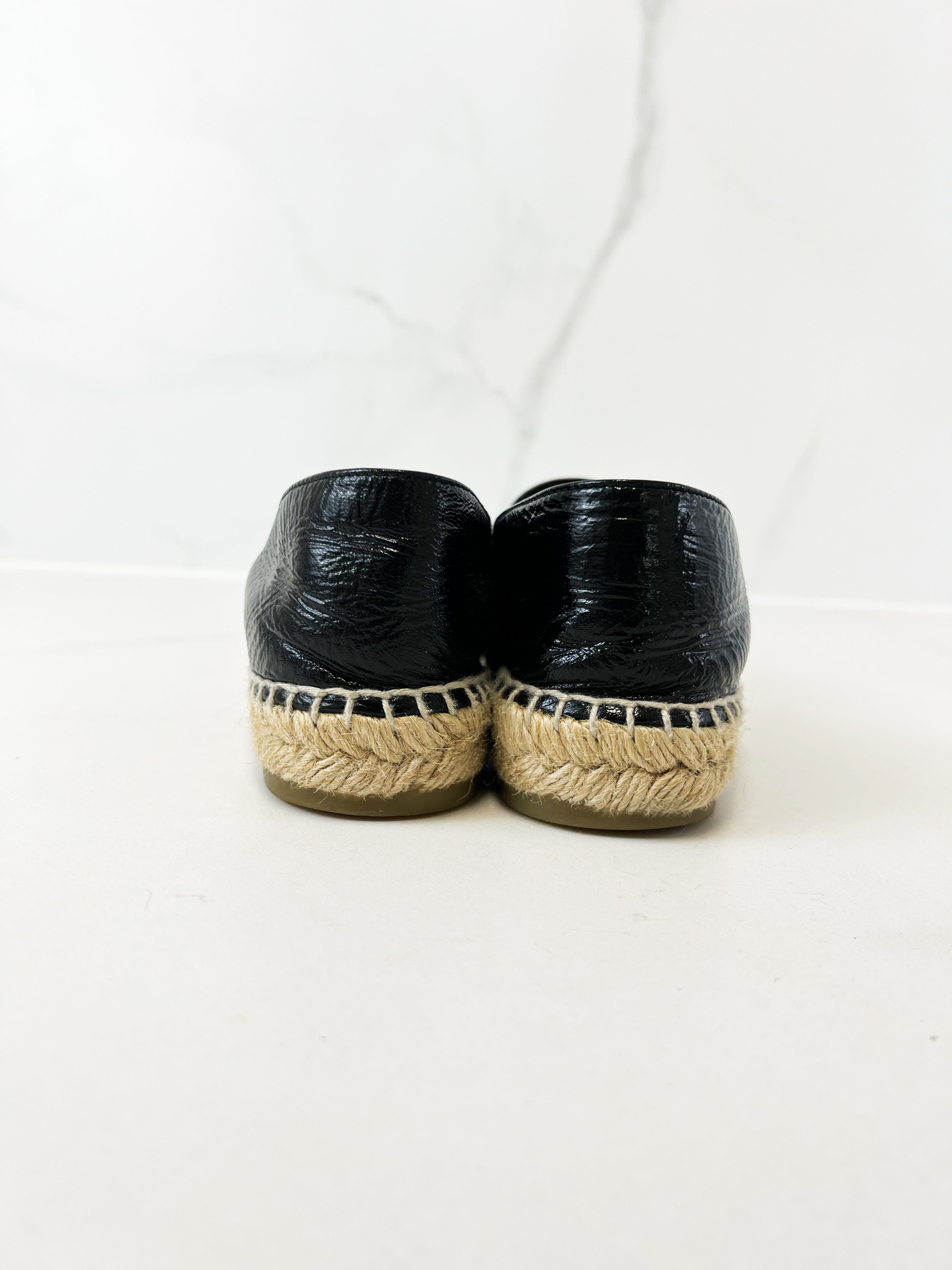 Chanel Black Embellished Espadrille Size 38
