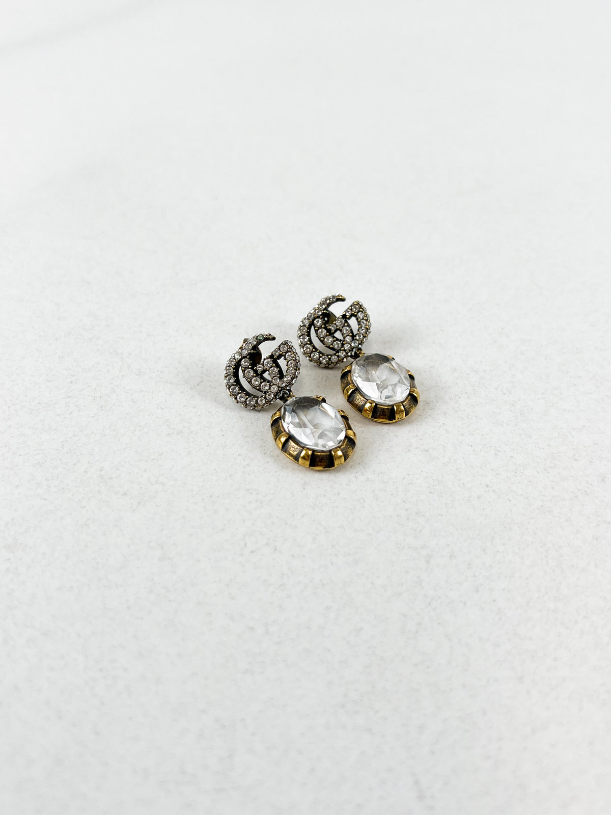 Gucci Crystal GG Marmont Drop Earring