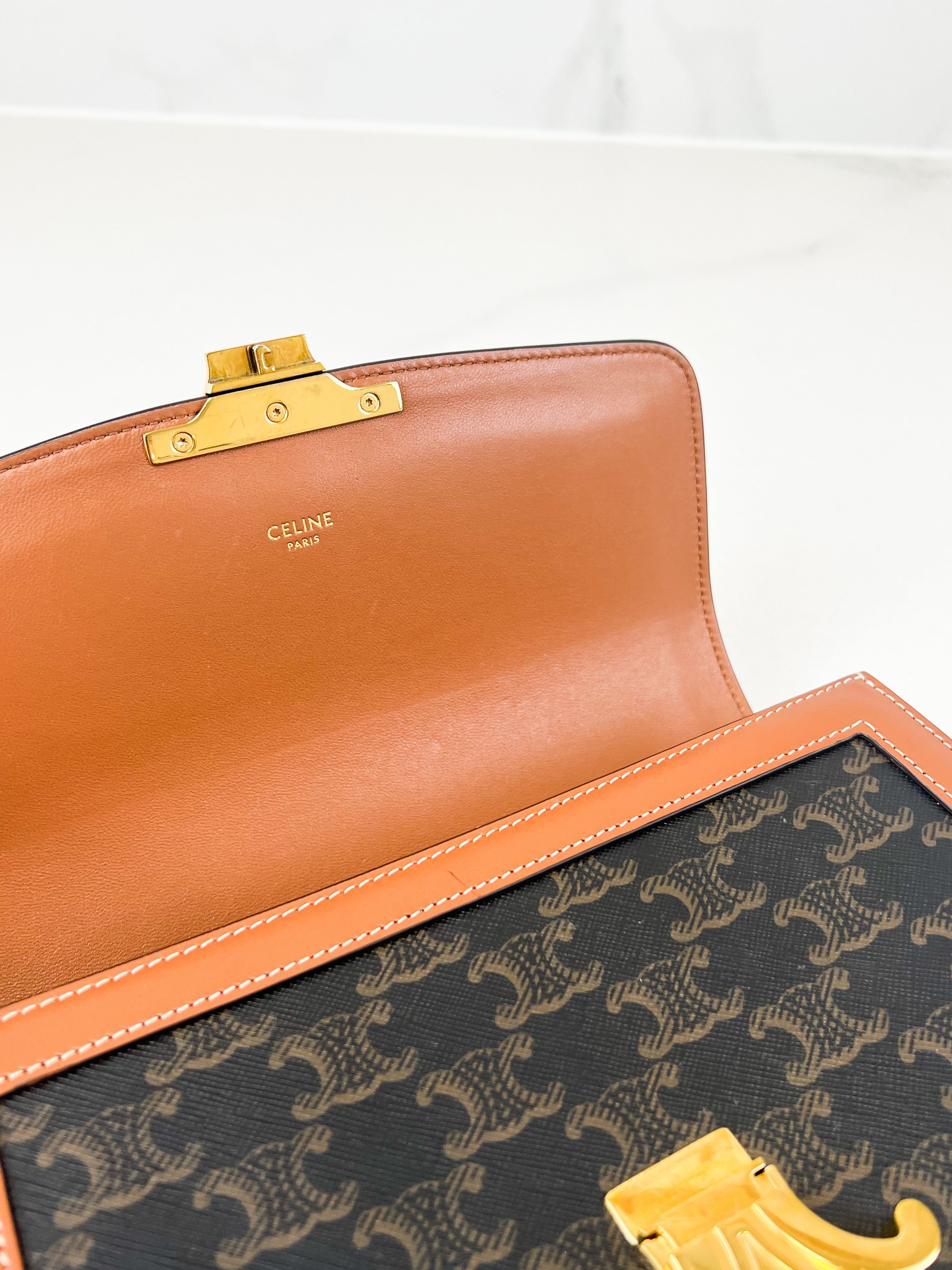 Celine Triomphe Medium in Tan