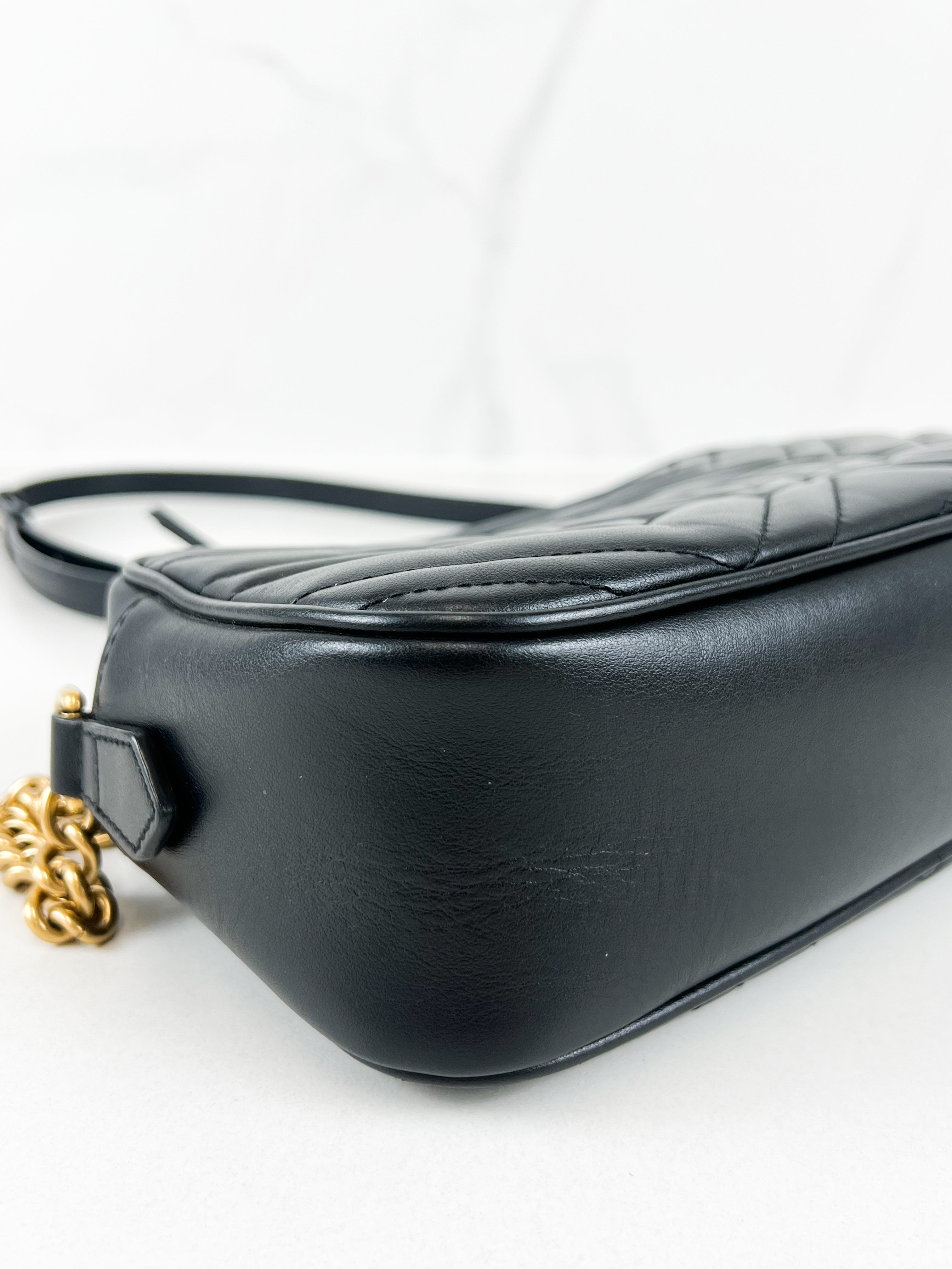 Gucci Black GG Small Marmont Shoulder Bag