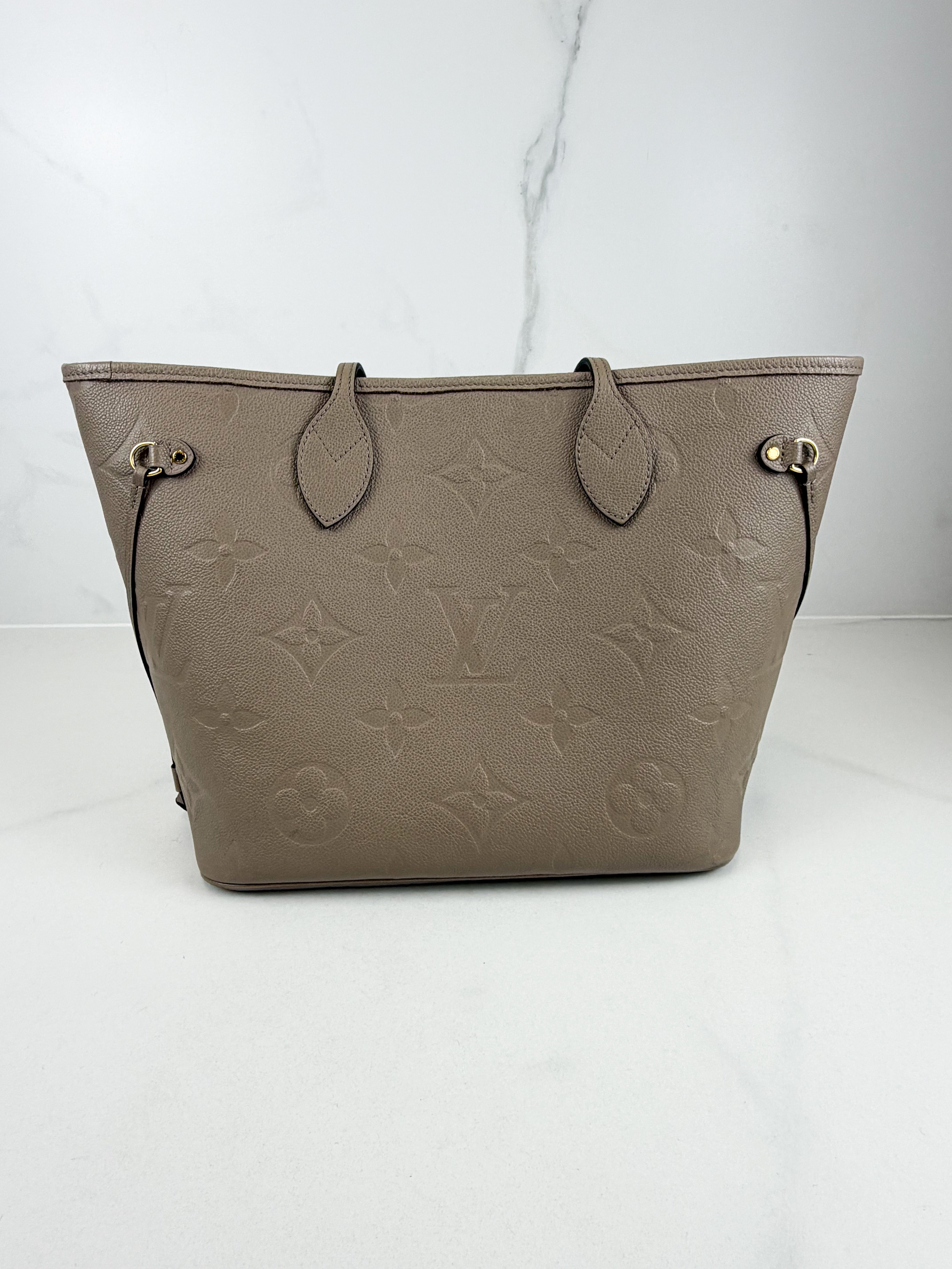 Louis Vuitton Neverfull MM in Empreinte Tourterelle with Pouch