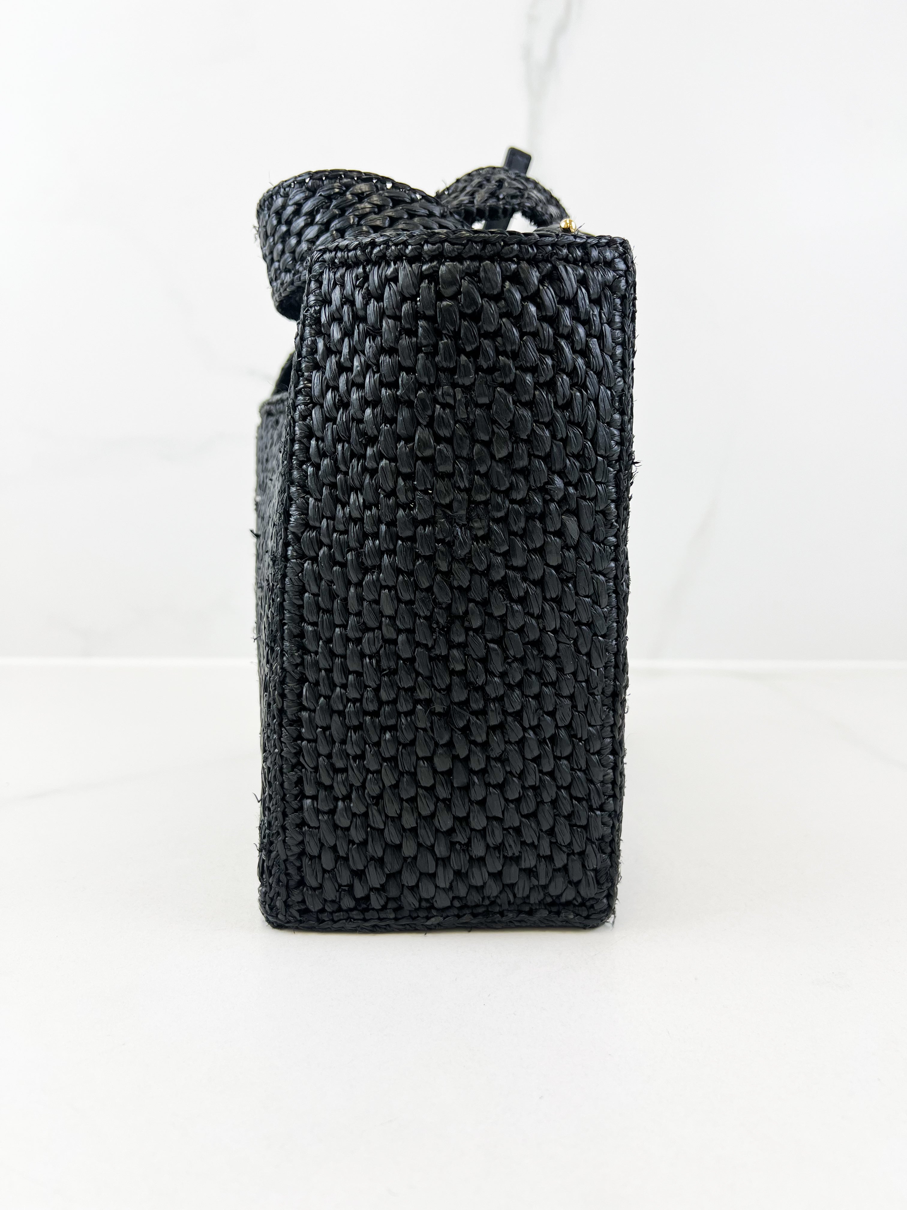 Loewe Mini Font Tote Raffia