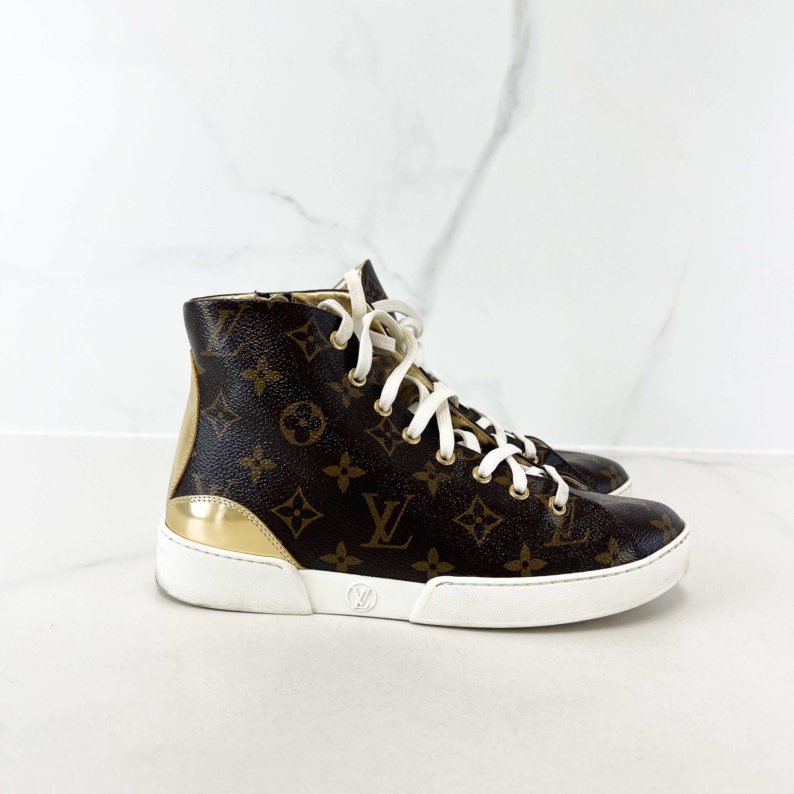 Louis Vuitton Monogram Stellar High Top Sneaker Size 36