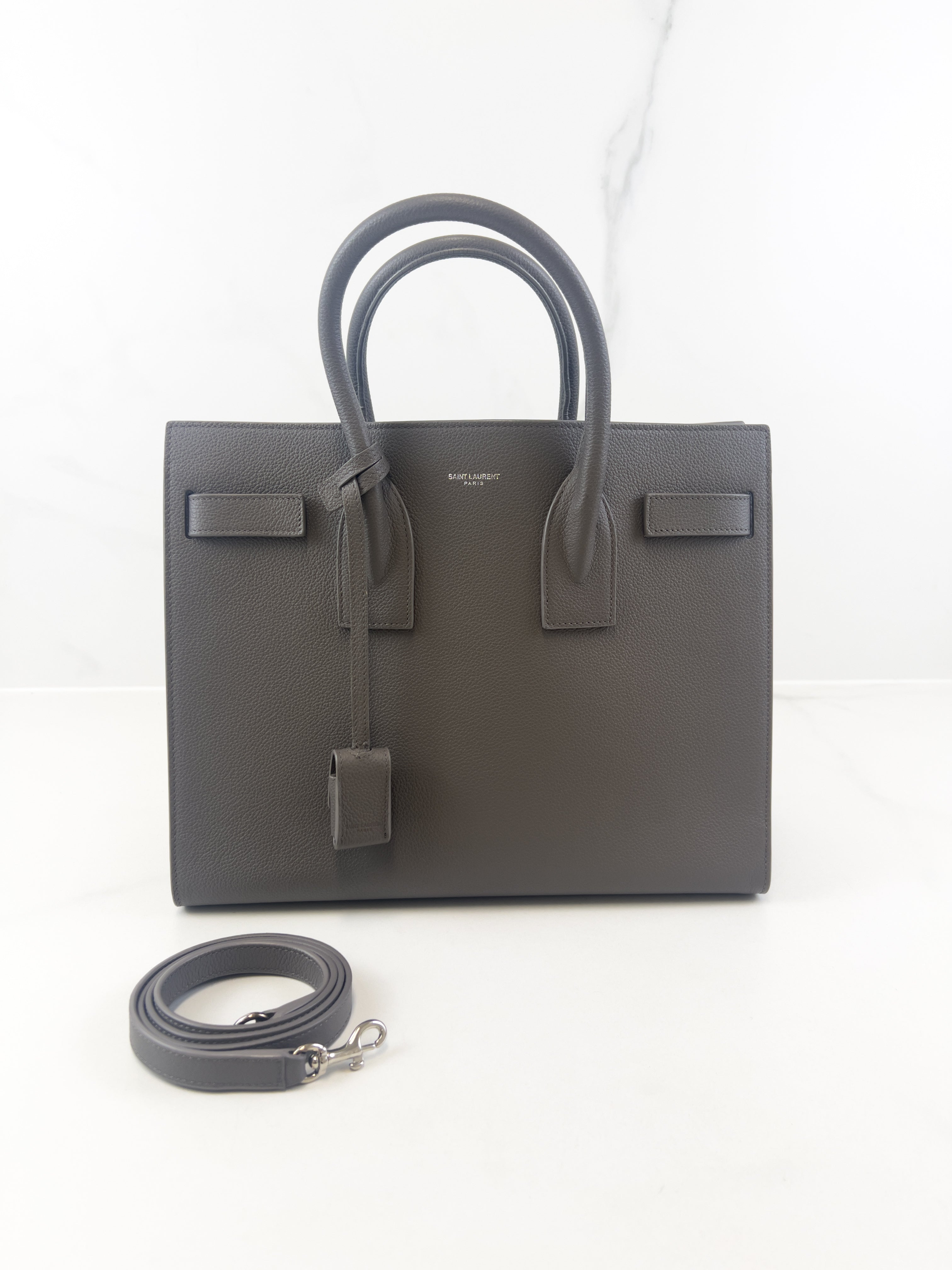 Saint Laurent Grey Large Sac De Jour with SHW