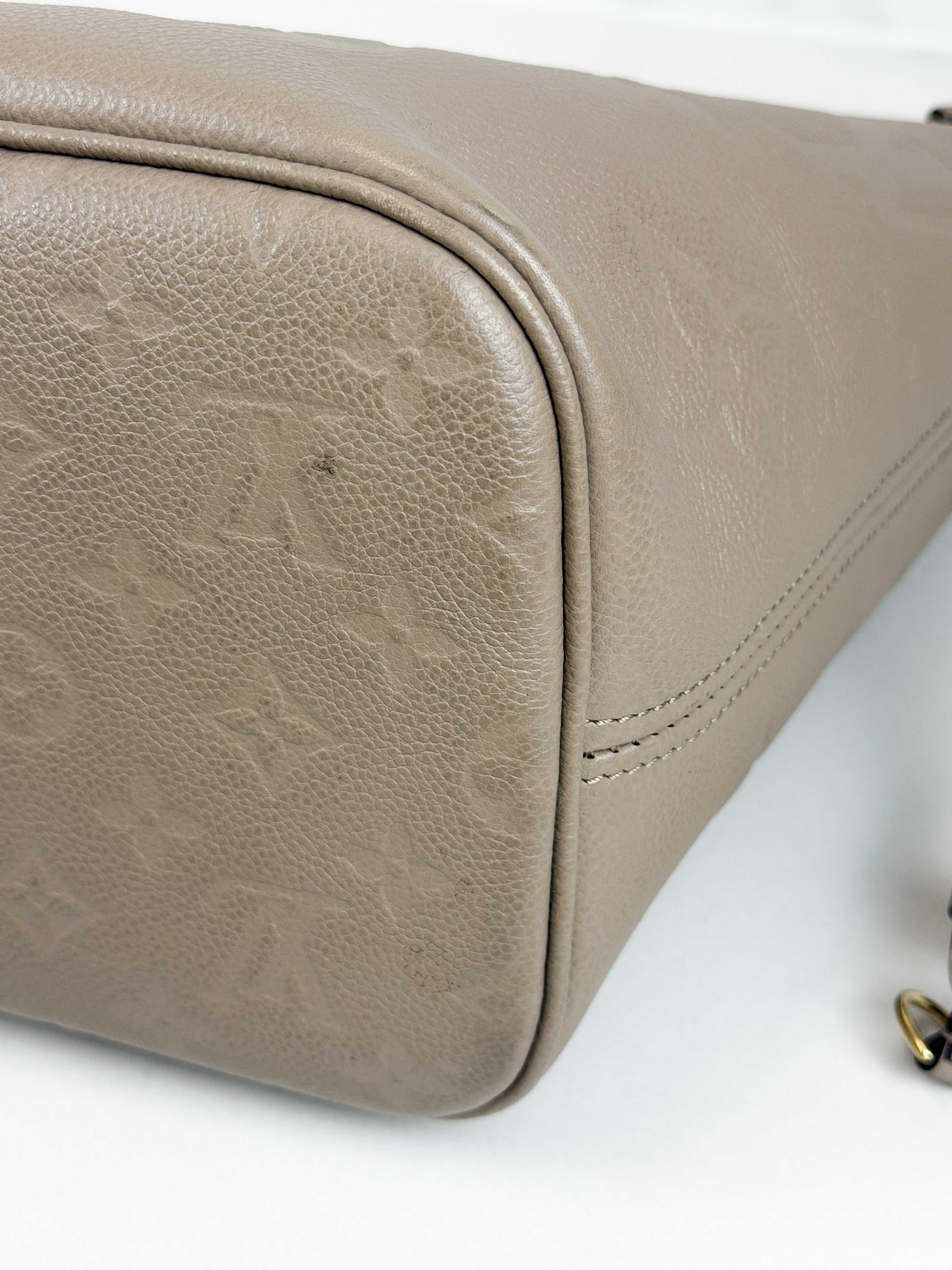Louis Vuitton Neverfull MM in Empreinte Tourterelle with Pouch