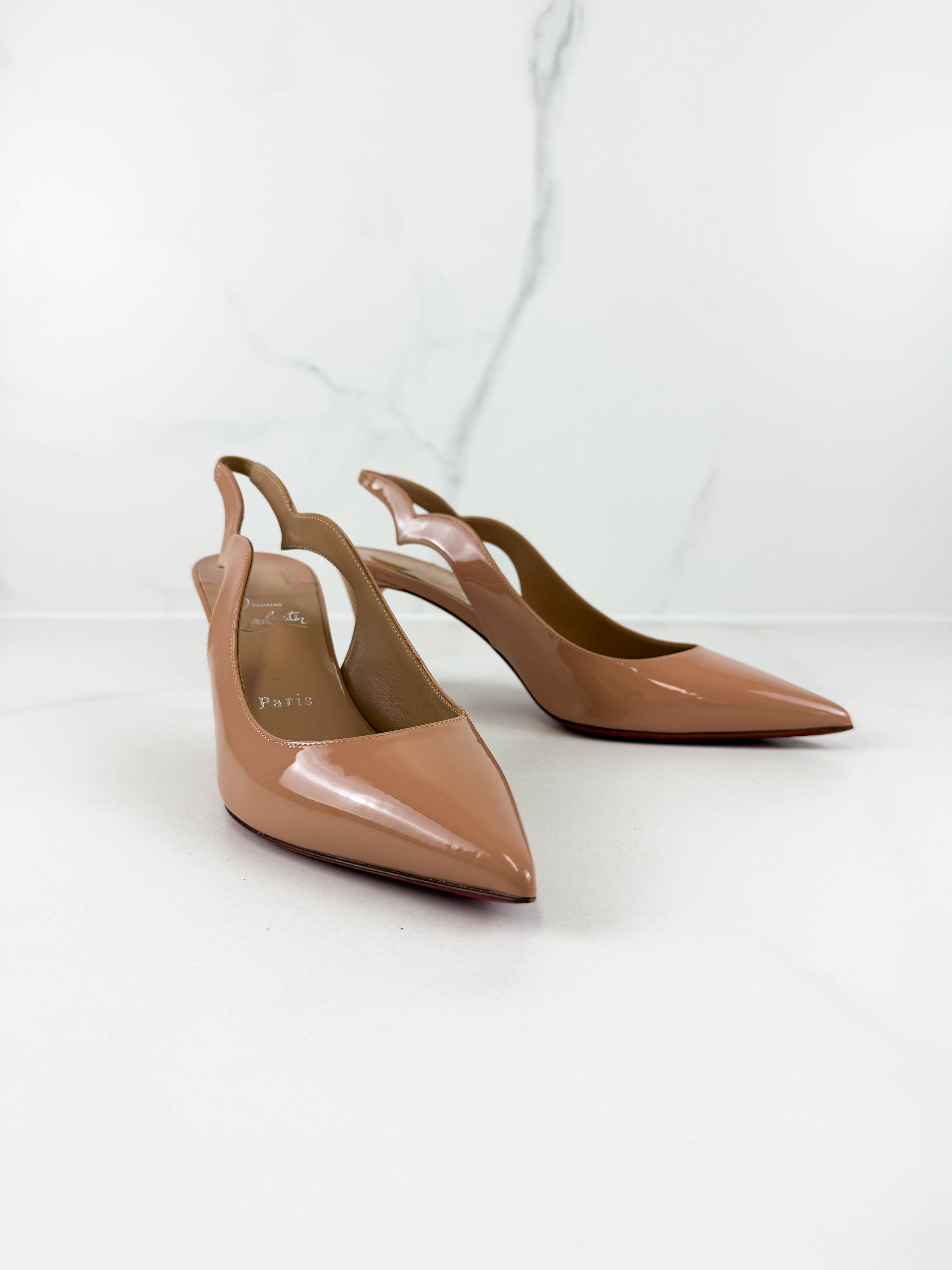 Christian Louboutin Beige Hot Chick Sling Back 70mm Size 40