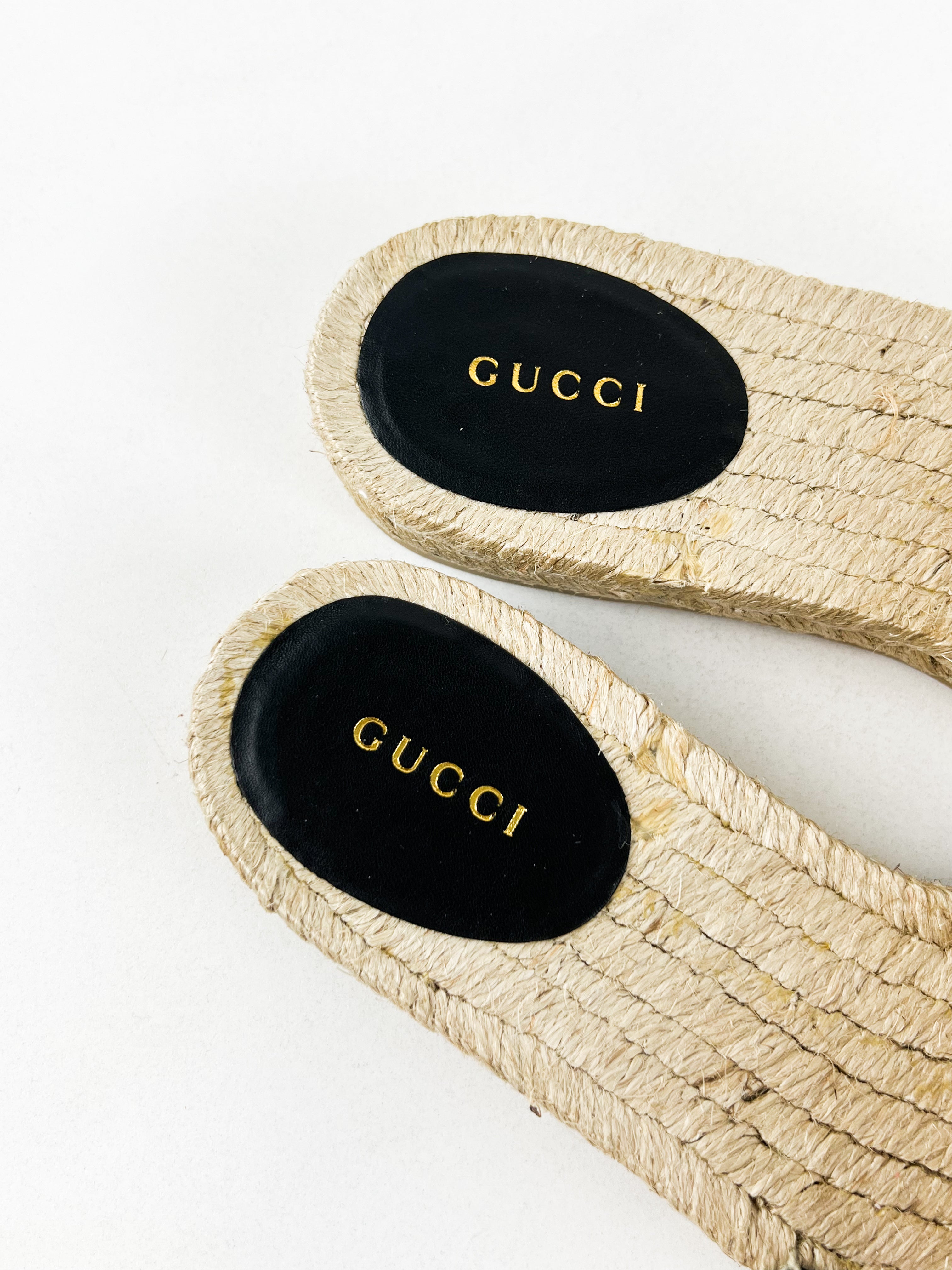 Gucci Women's GG Marmont Canvas Espadrille Sandal Size 40