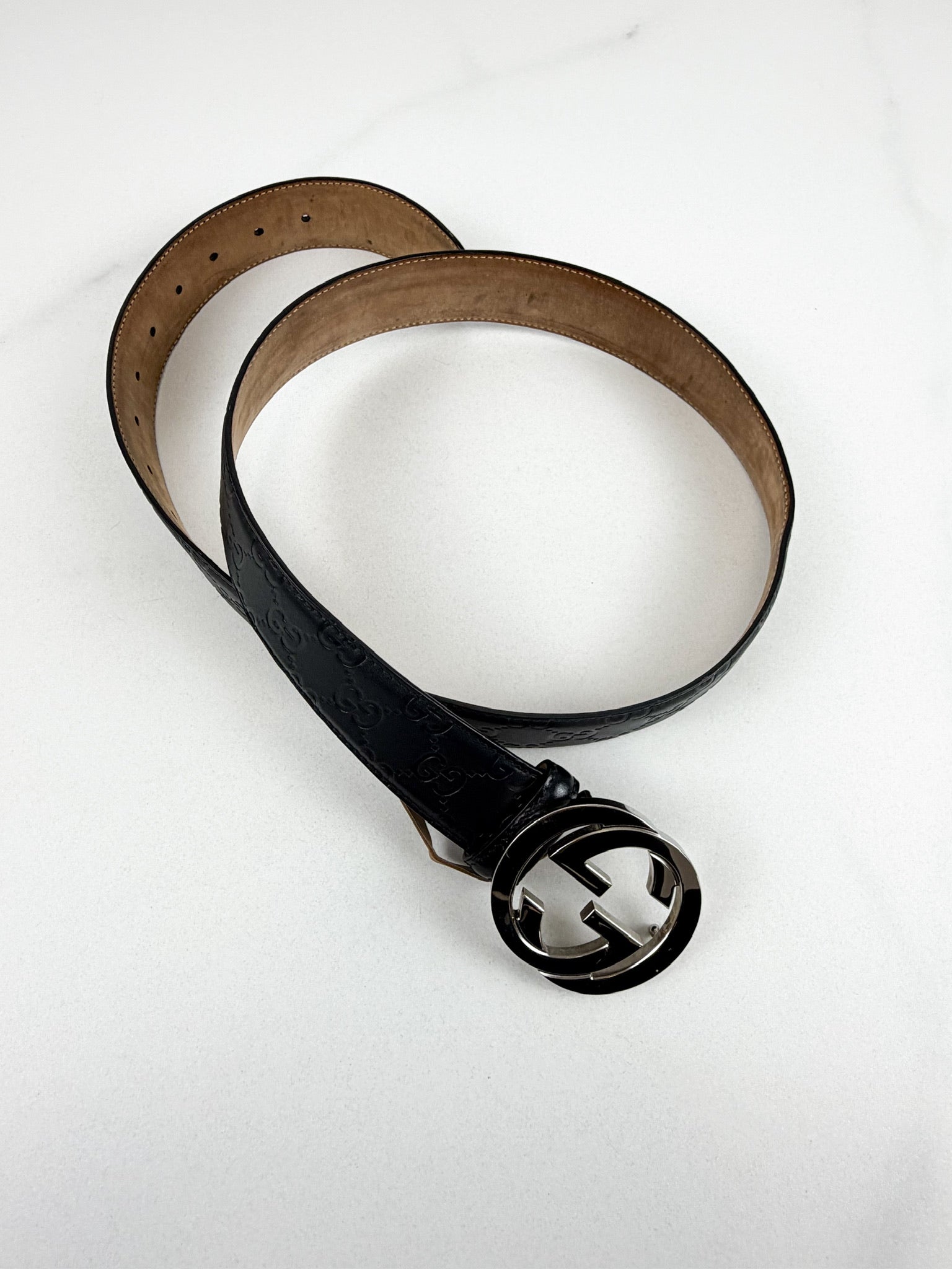 Gucci Interlocking G Leather Belt 100mm