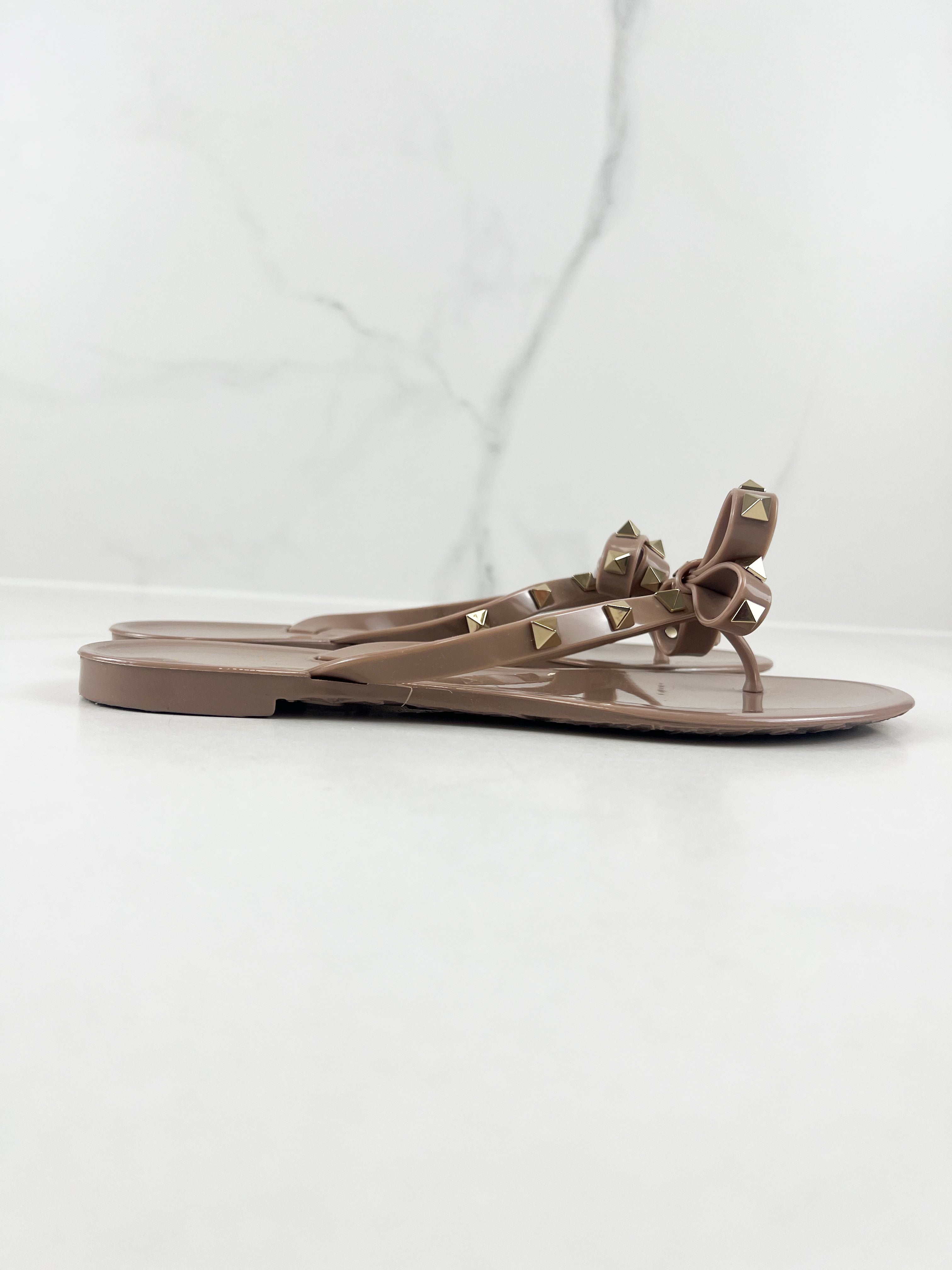 Valentino Jelly Rockstud Thong Size 38