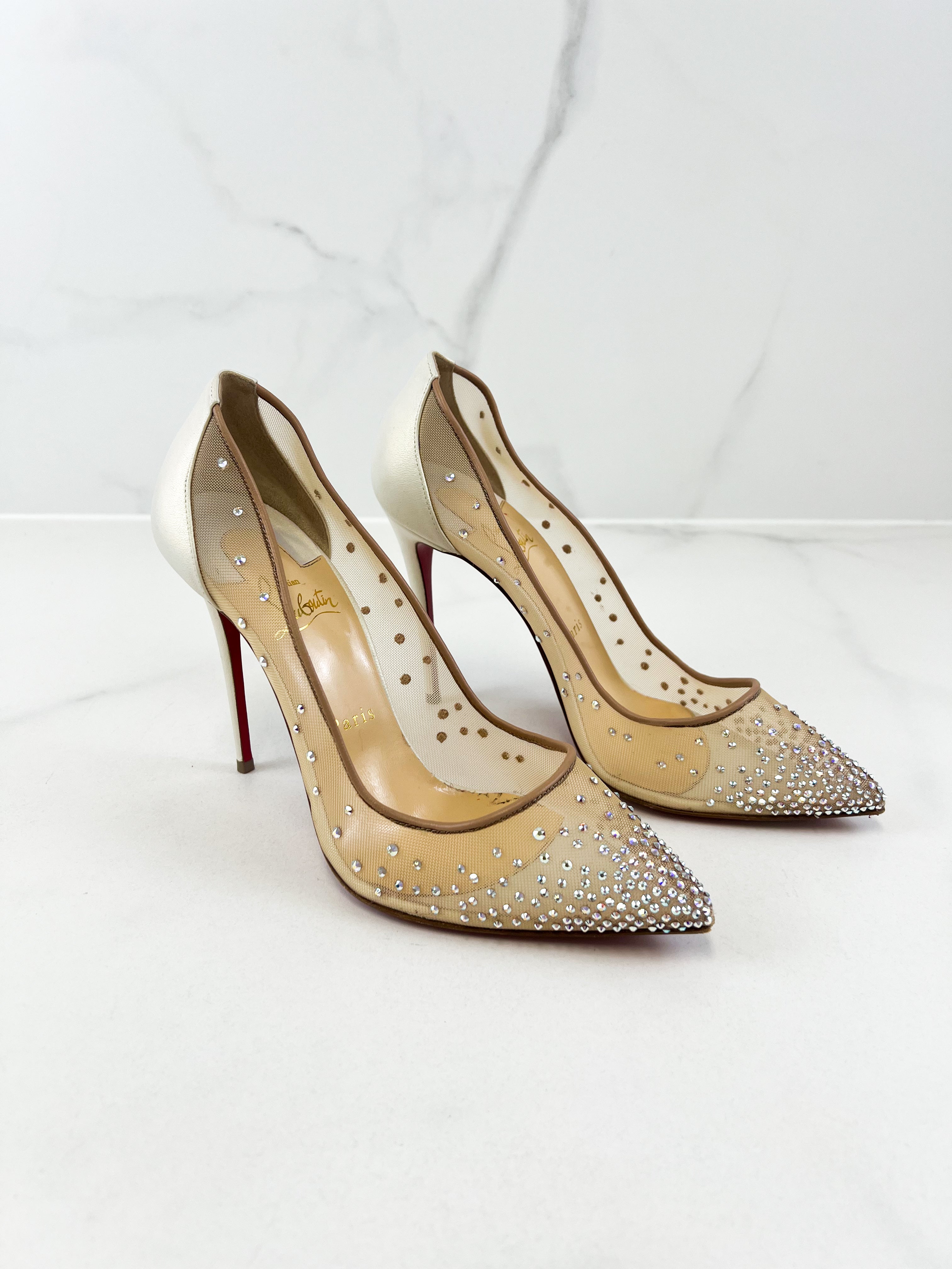Christian Louboutin Follies Strass 100mm Size 39.5