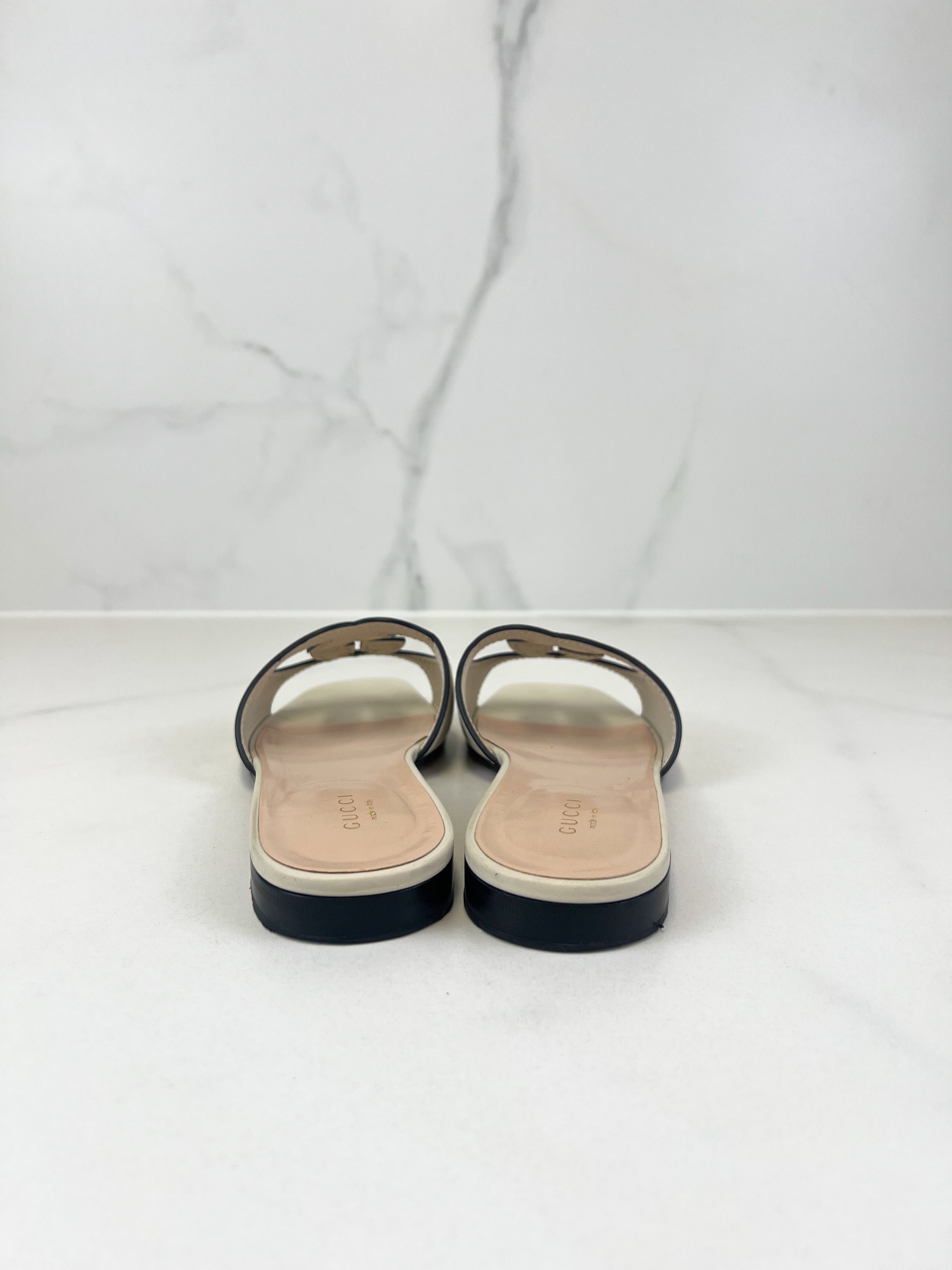 Gucci Interlocking G Cut Out Sandals Size 38.5