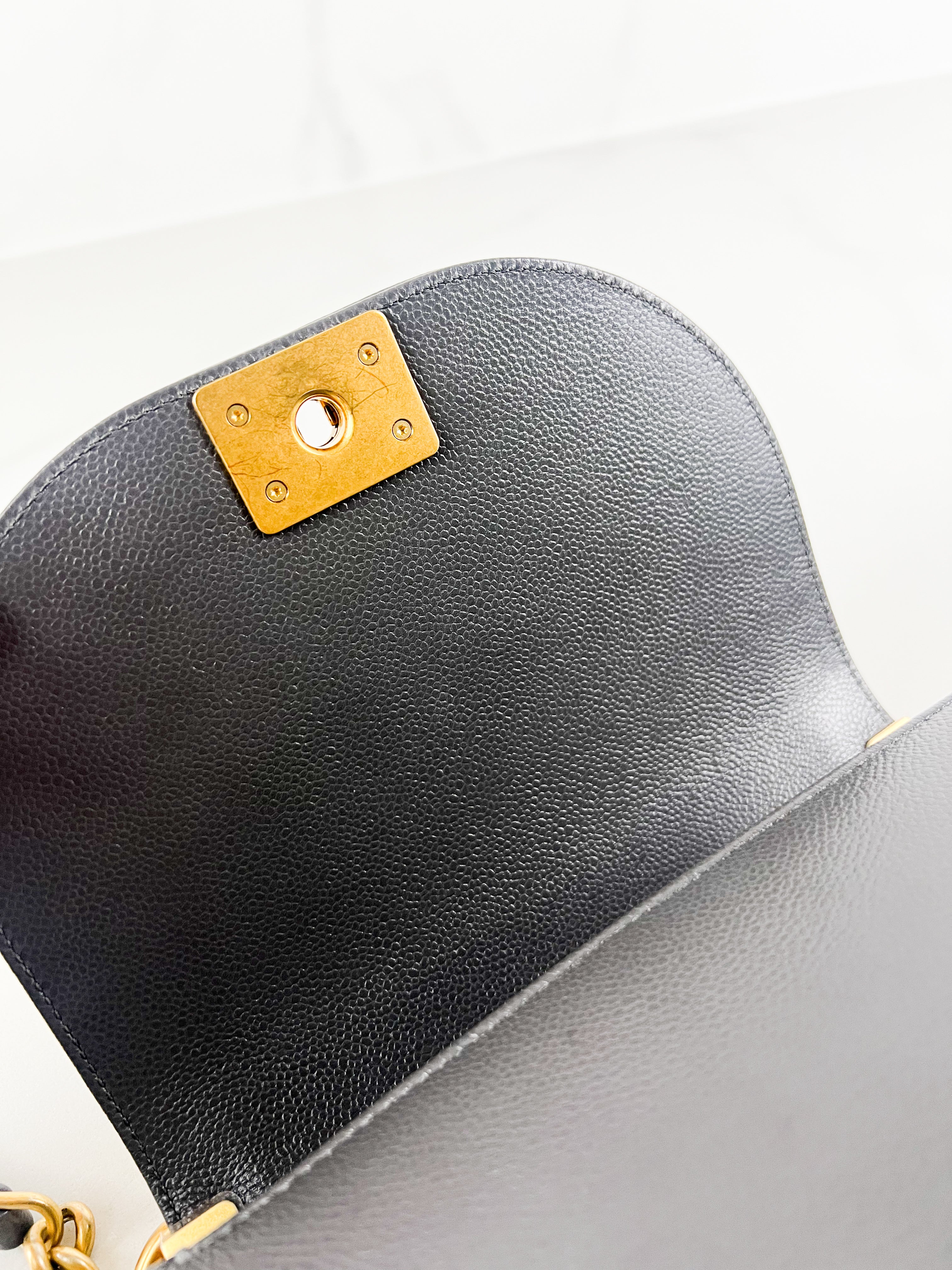 Chanel Half Moon Caviar Bag in Grey