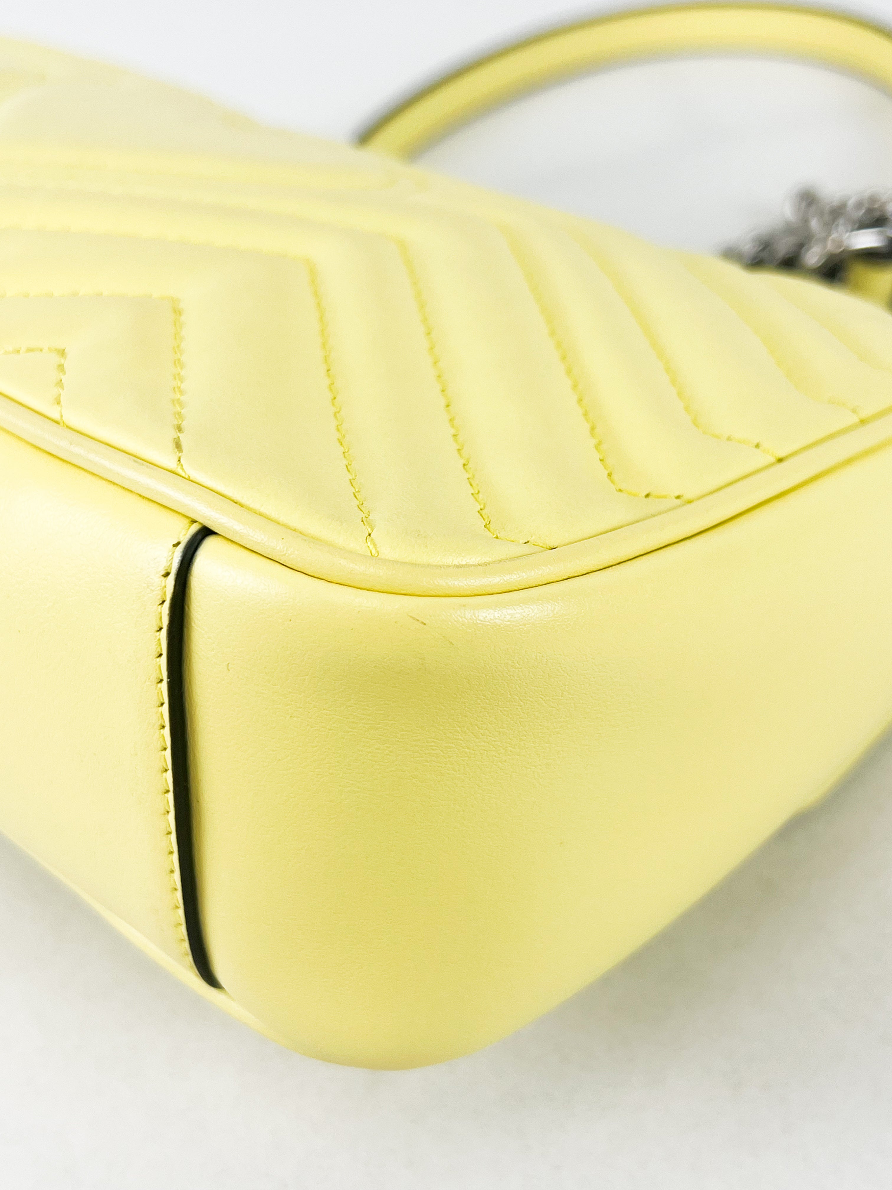 Gucci GG Marmont Matelasse Medium Yellow Flap Shoulder Bag