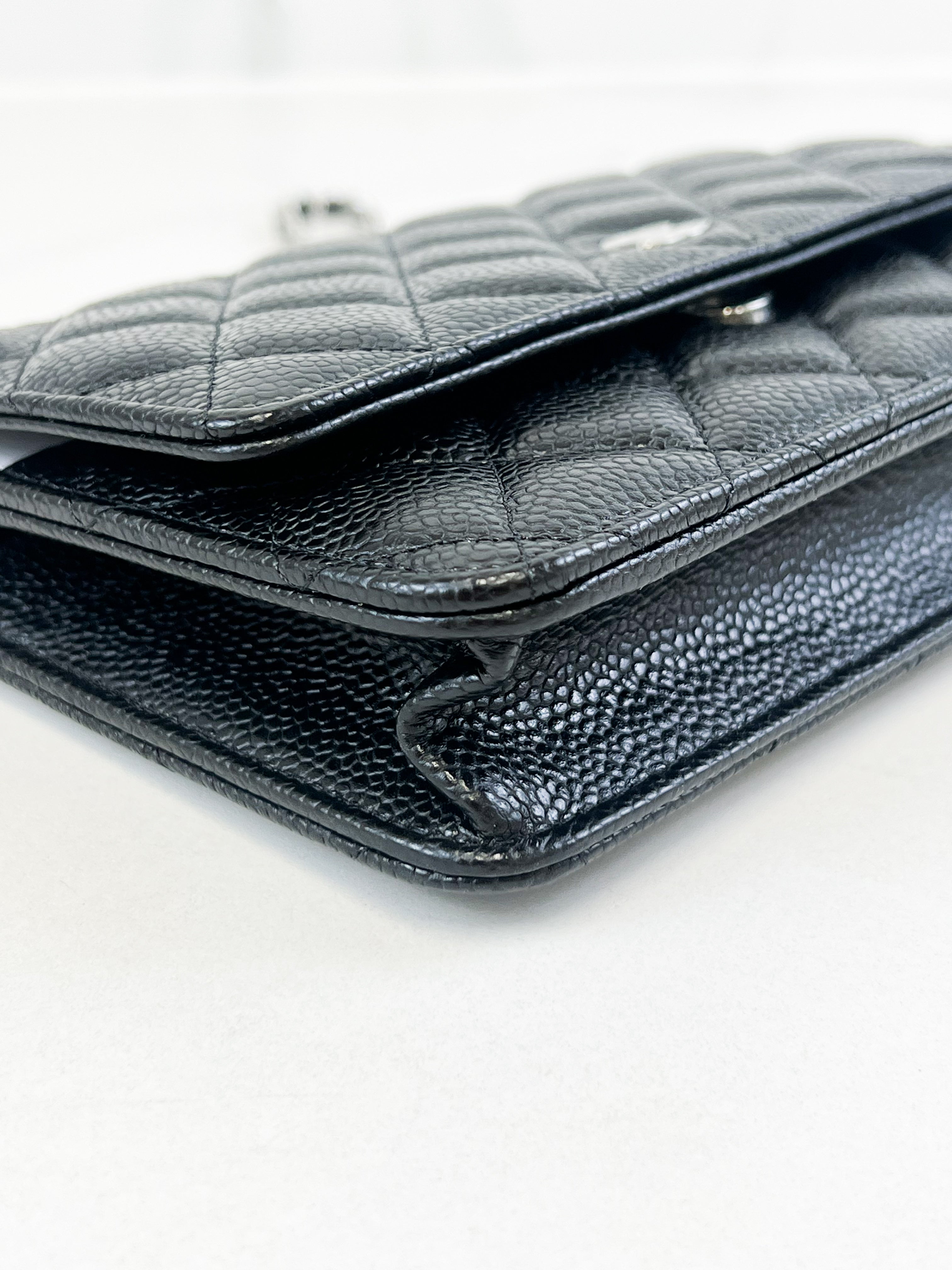 Chanel Black Classic Caviar CC WOC with SHW