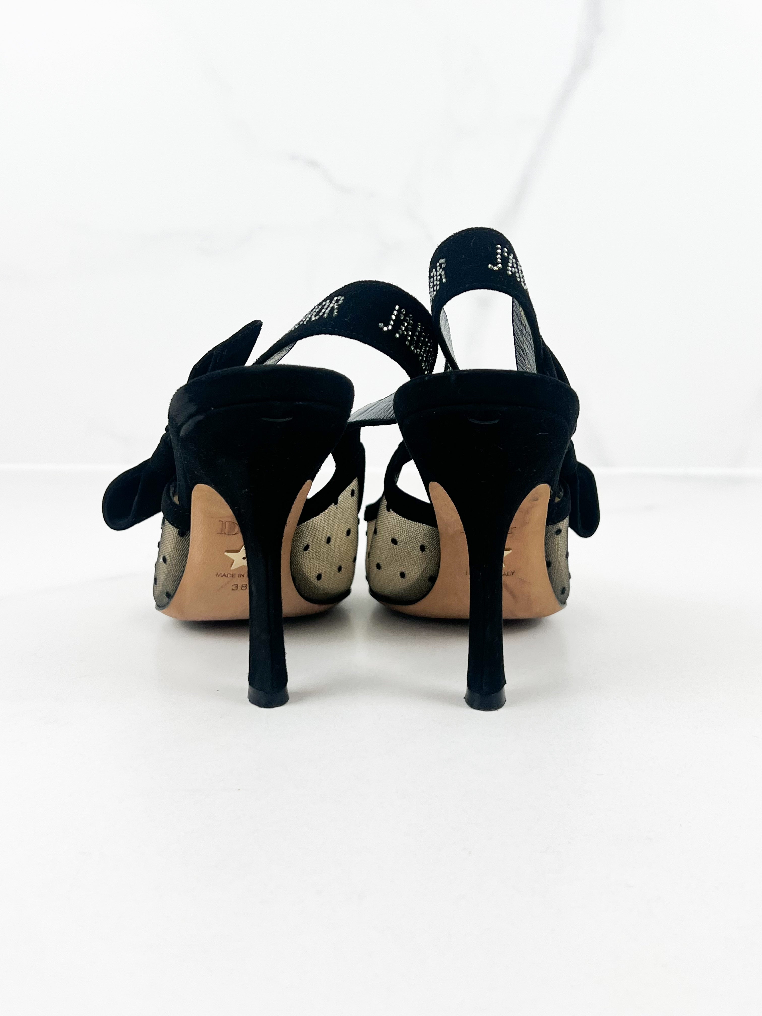Christian Dior J'adior Mesh/Velvet Slingback Heels Size 38