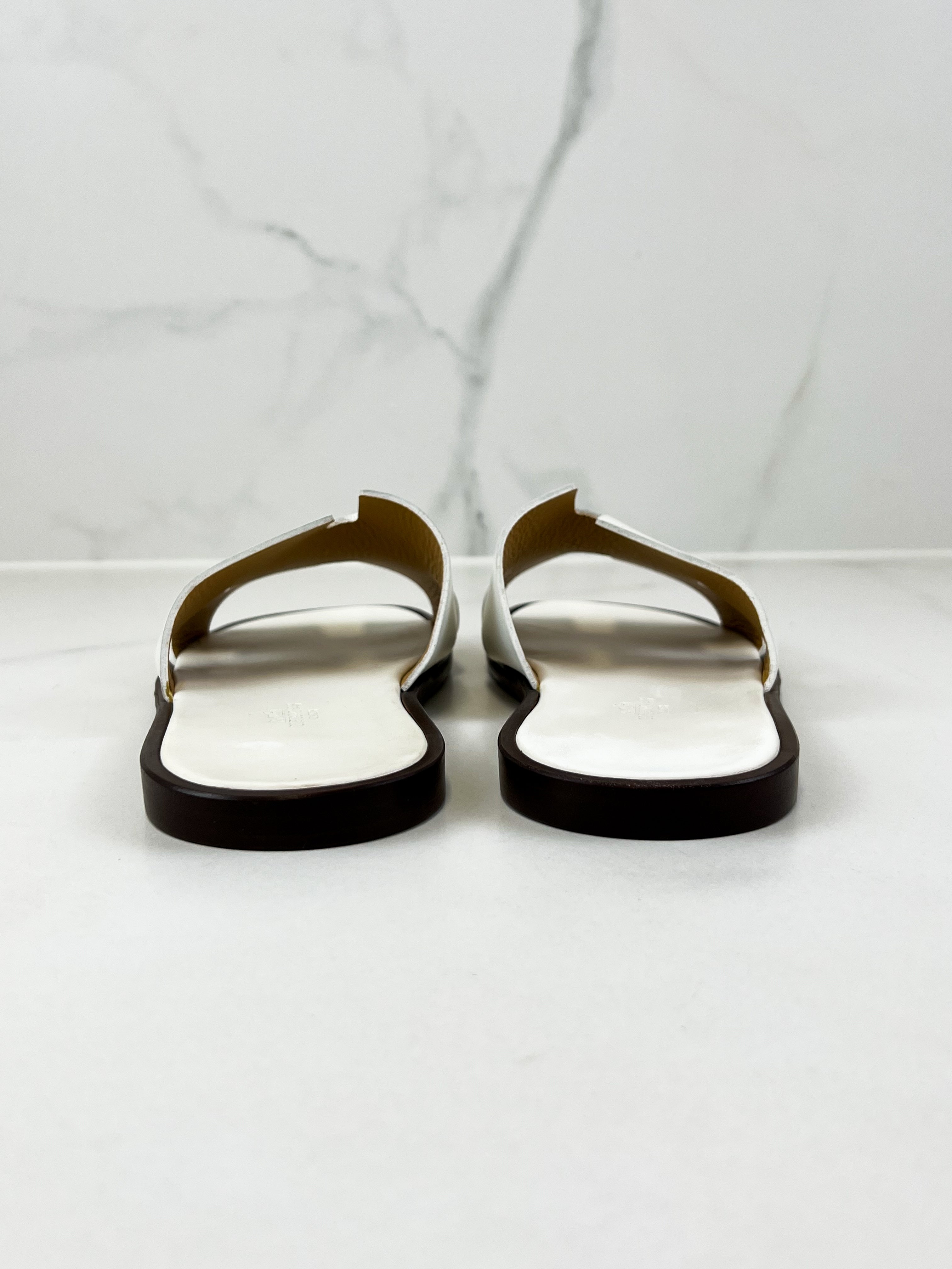 Hermes White Izmir Sandal Size 43