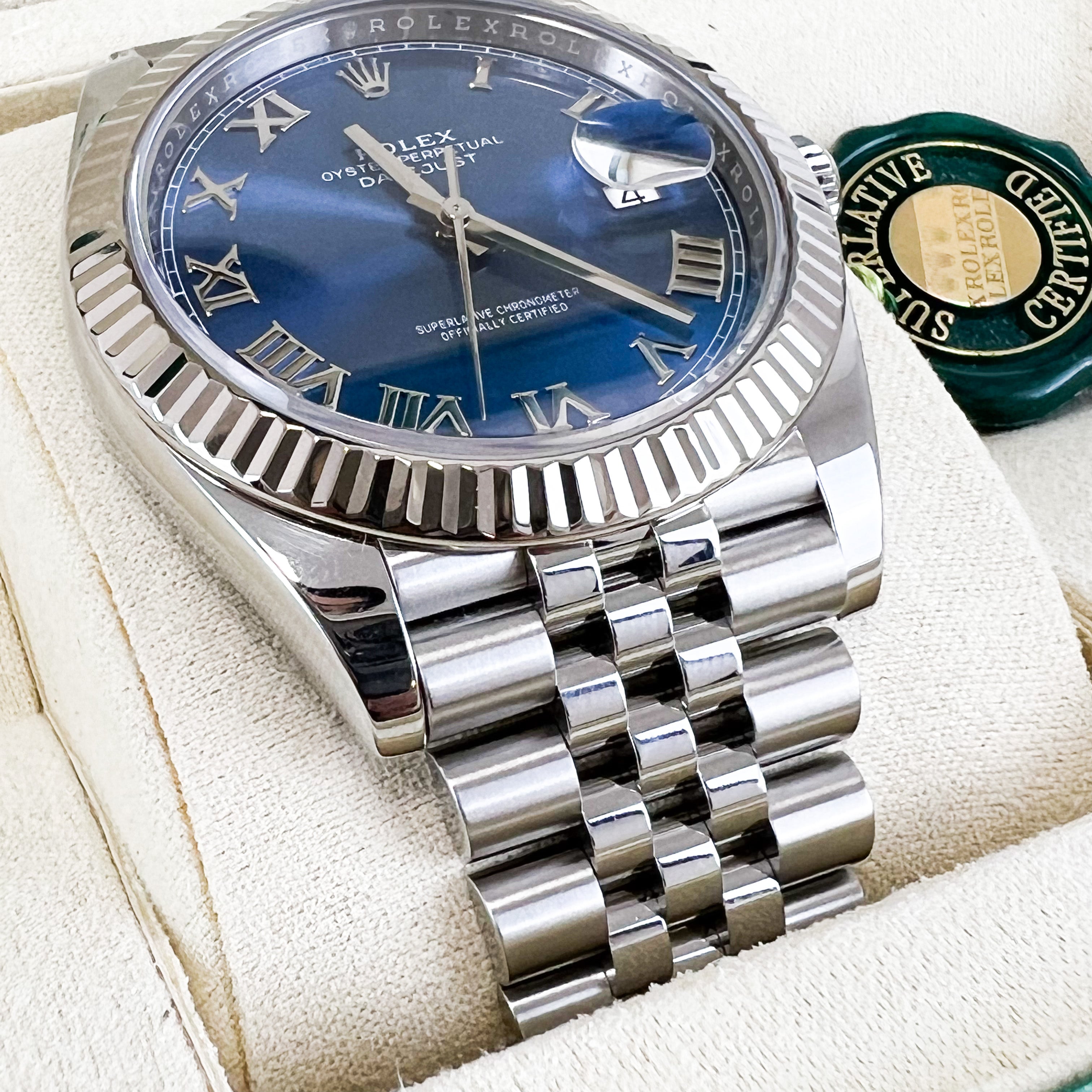 Rolex Datejust 41mm Roman Numeral Blue Dial