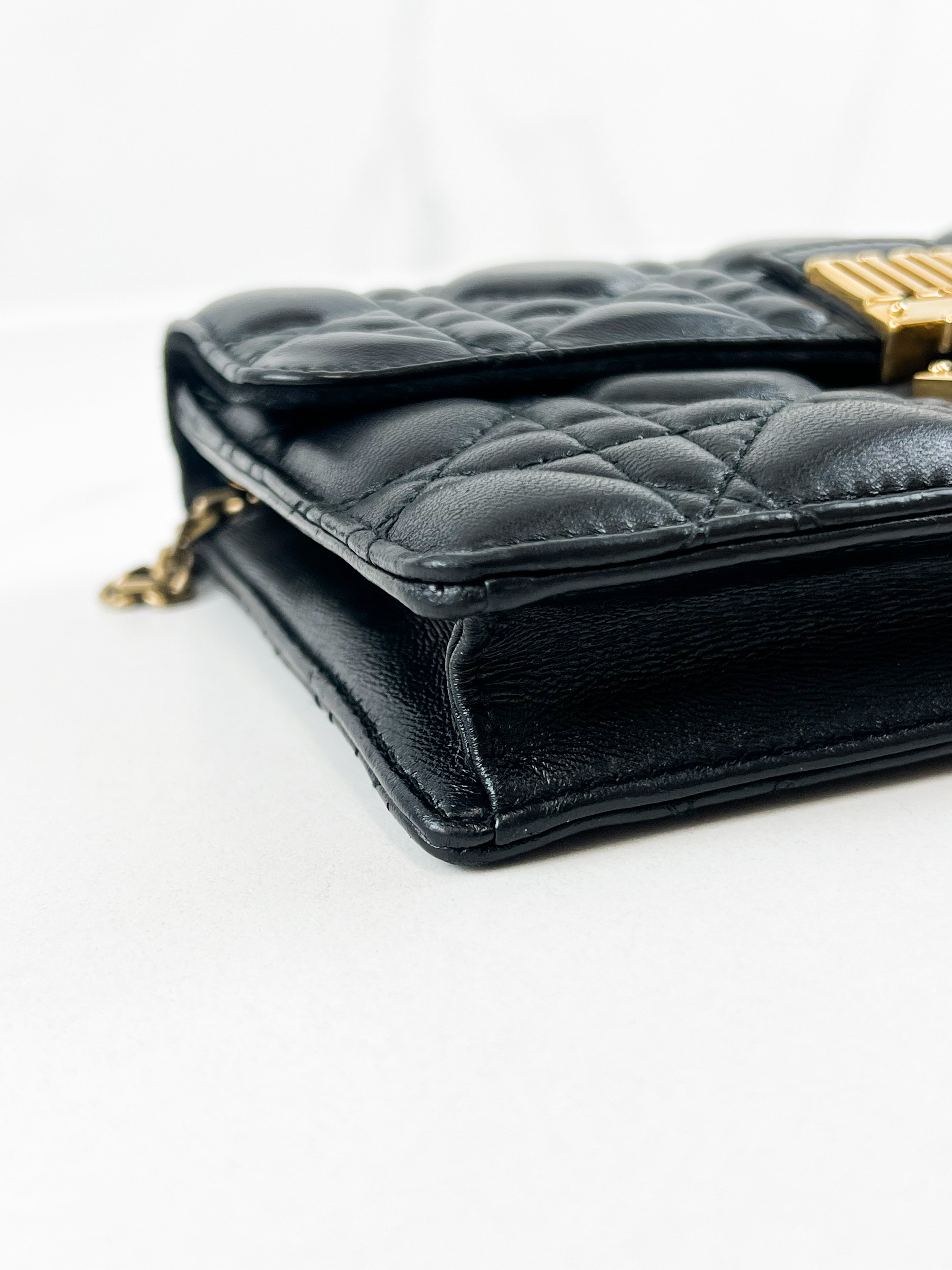 Saint Laurent Black Cassandre Envelope WOC with GHW
