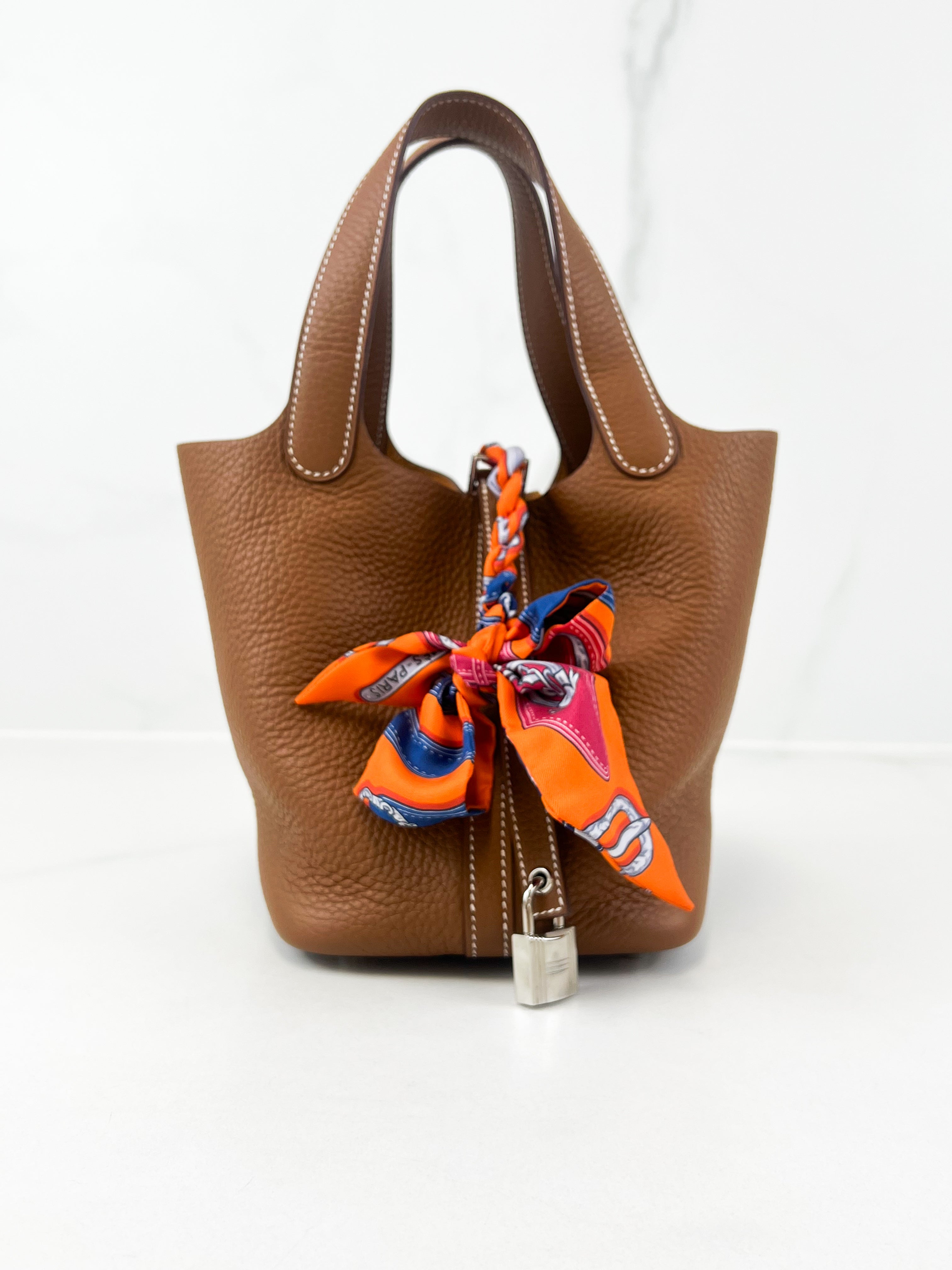 Hermes Picotin 18 in Gold Clemence Leather