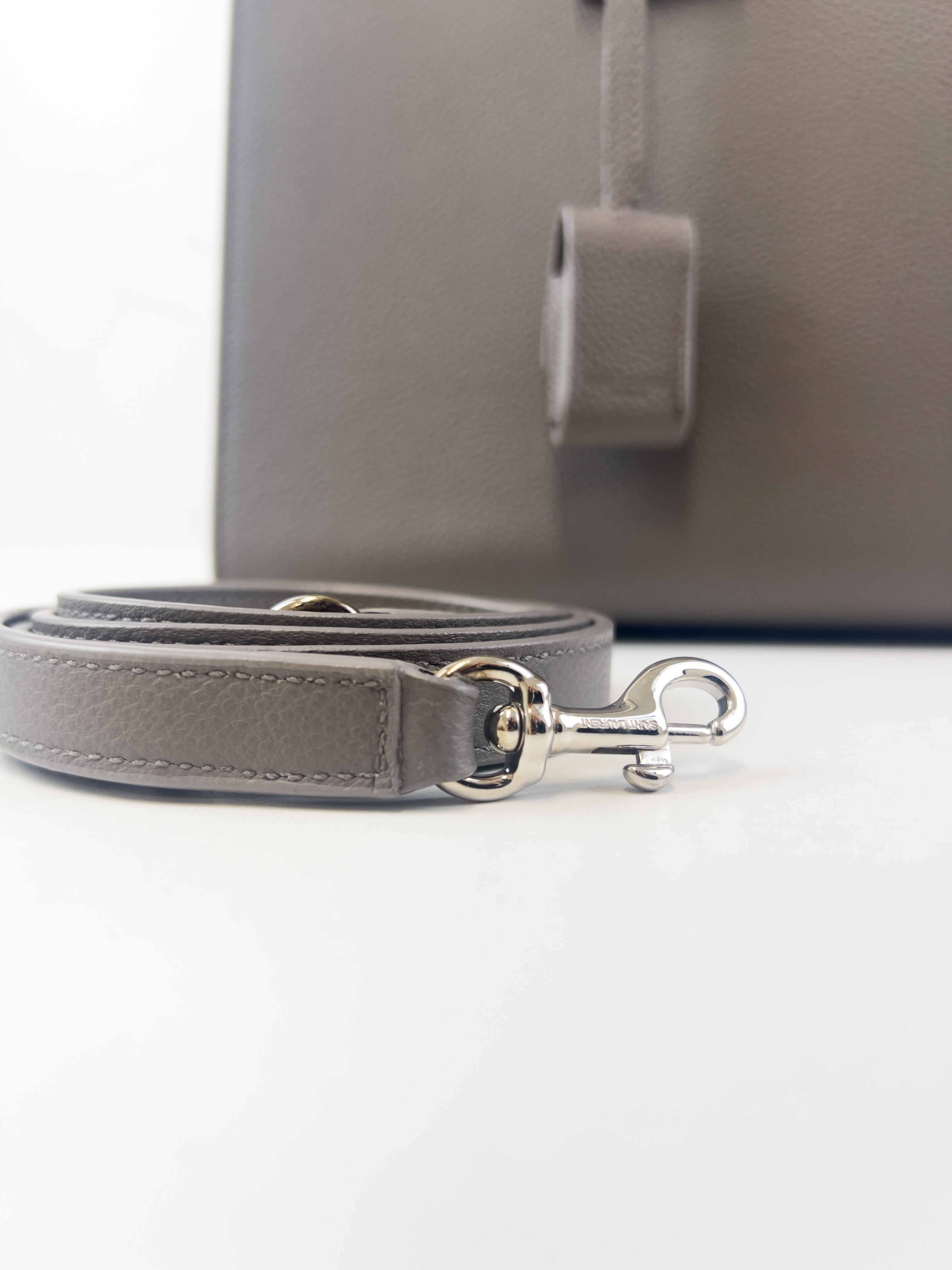 Saint Laurent Grey Large Sac De Jour with SHW