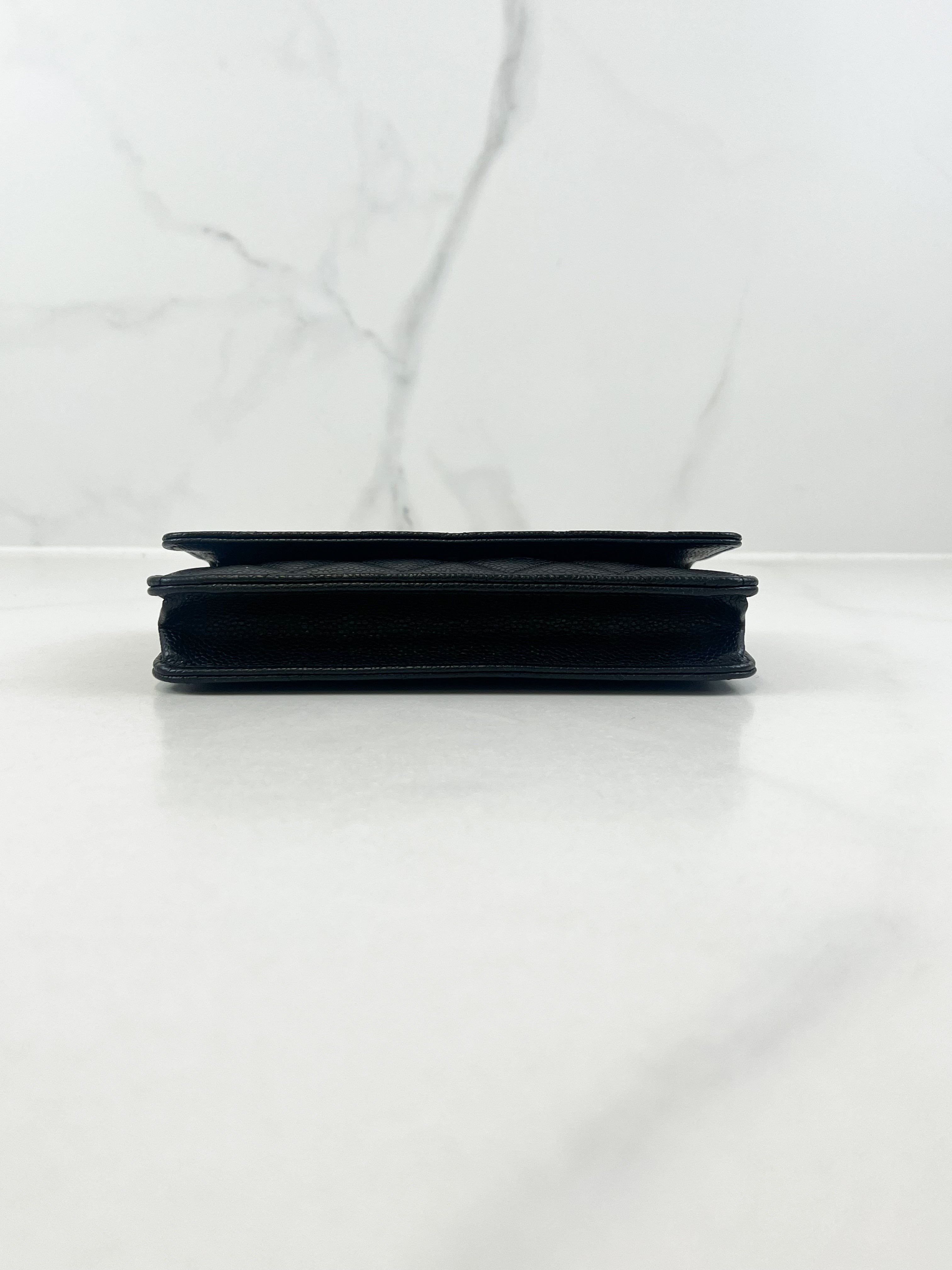 Chanel Black Classic Caviar CC WOC with GHW