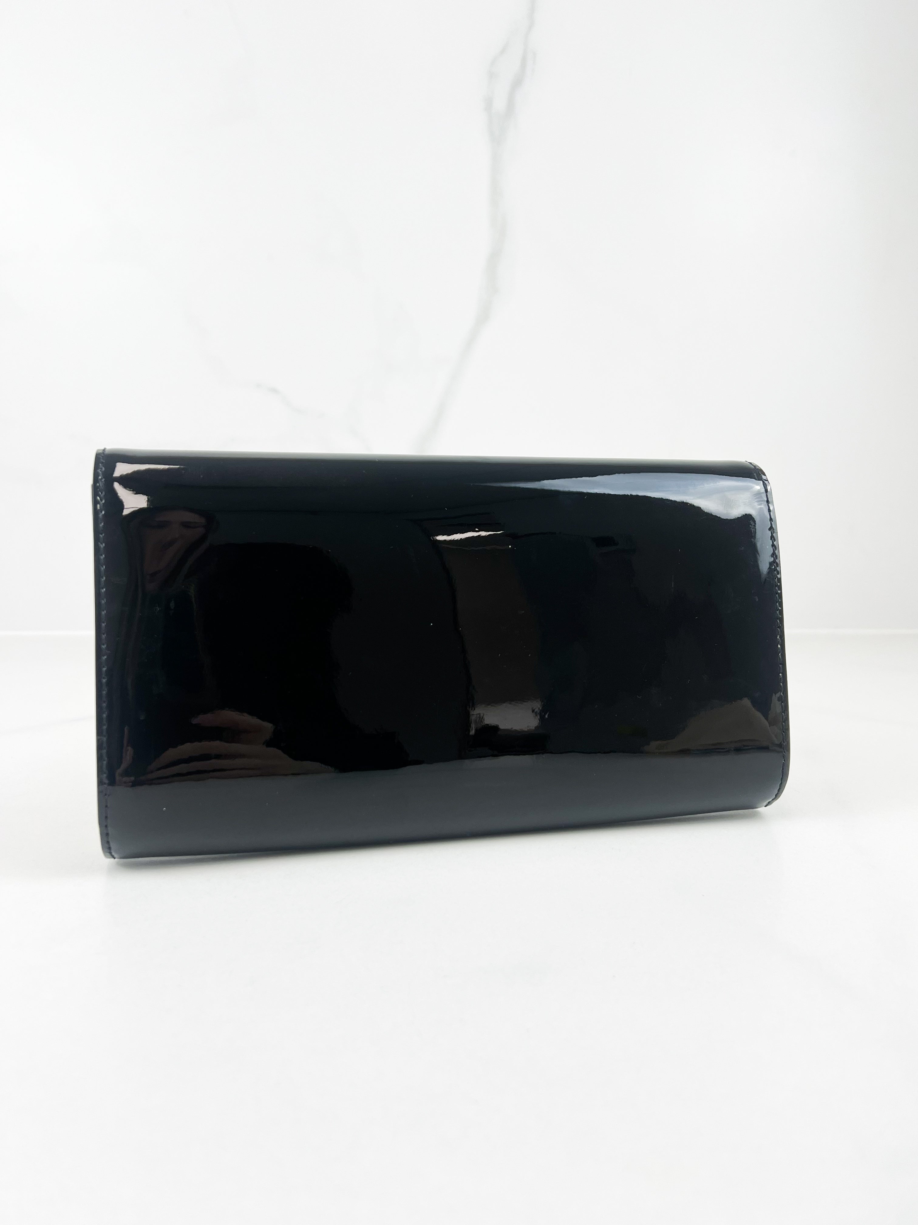 LV Patent Black St Louise Clutch