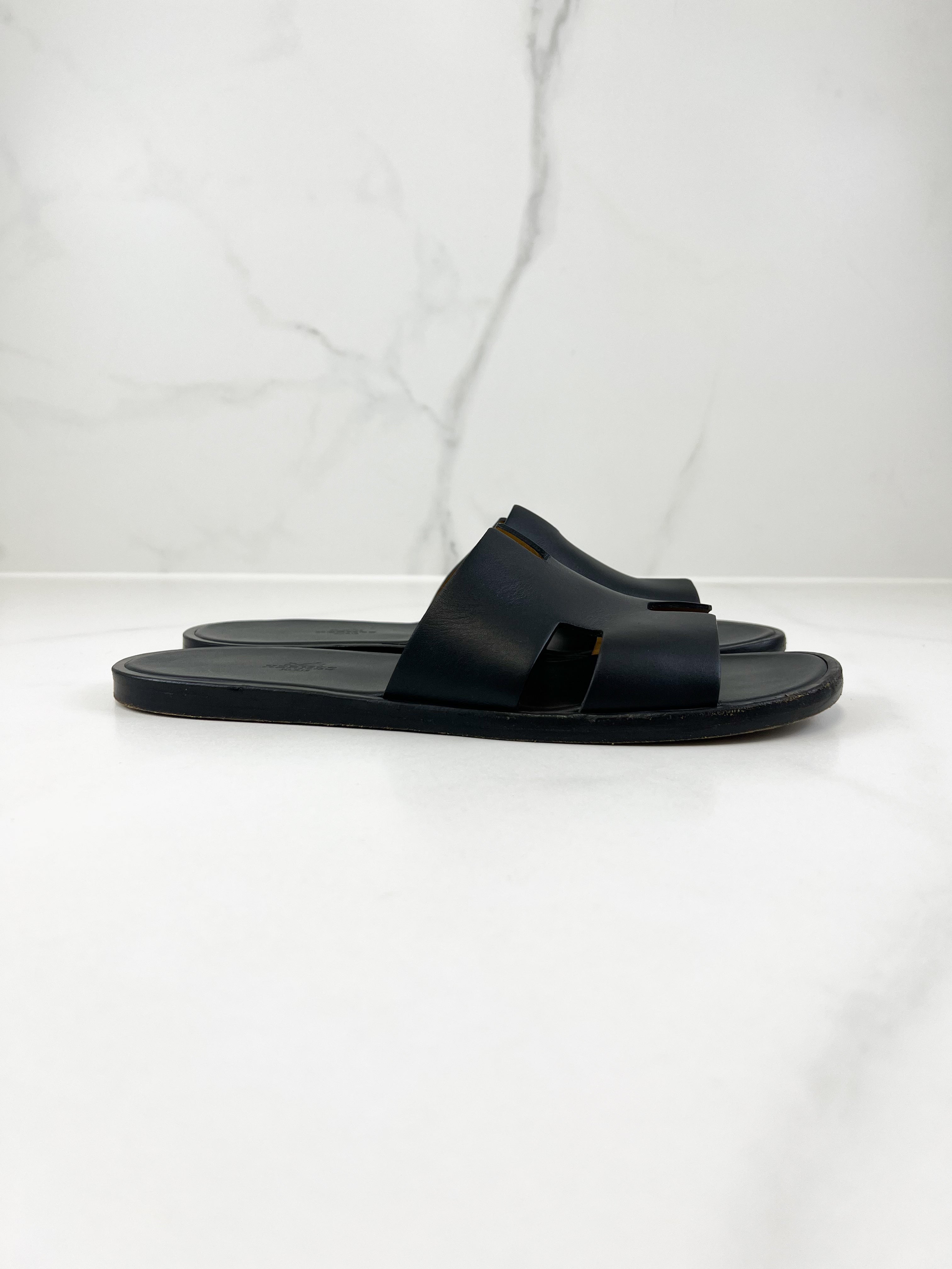 Hermes Black Izmir Sandal Size 42.5