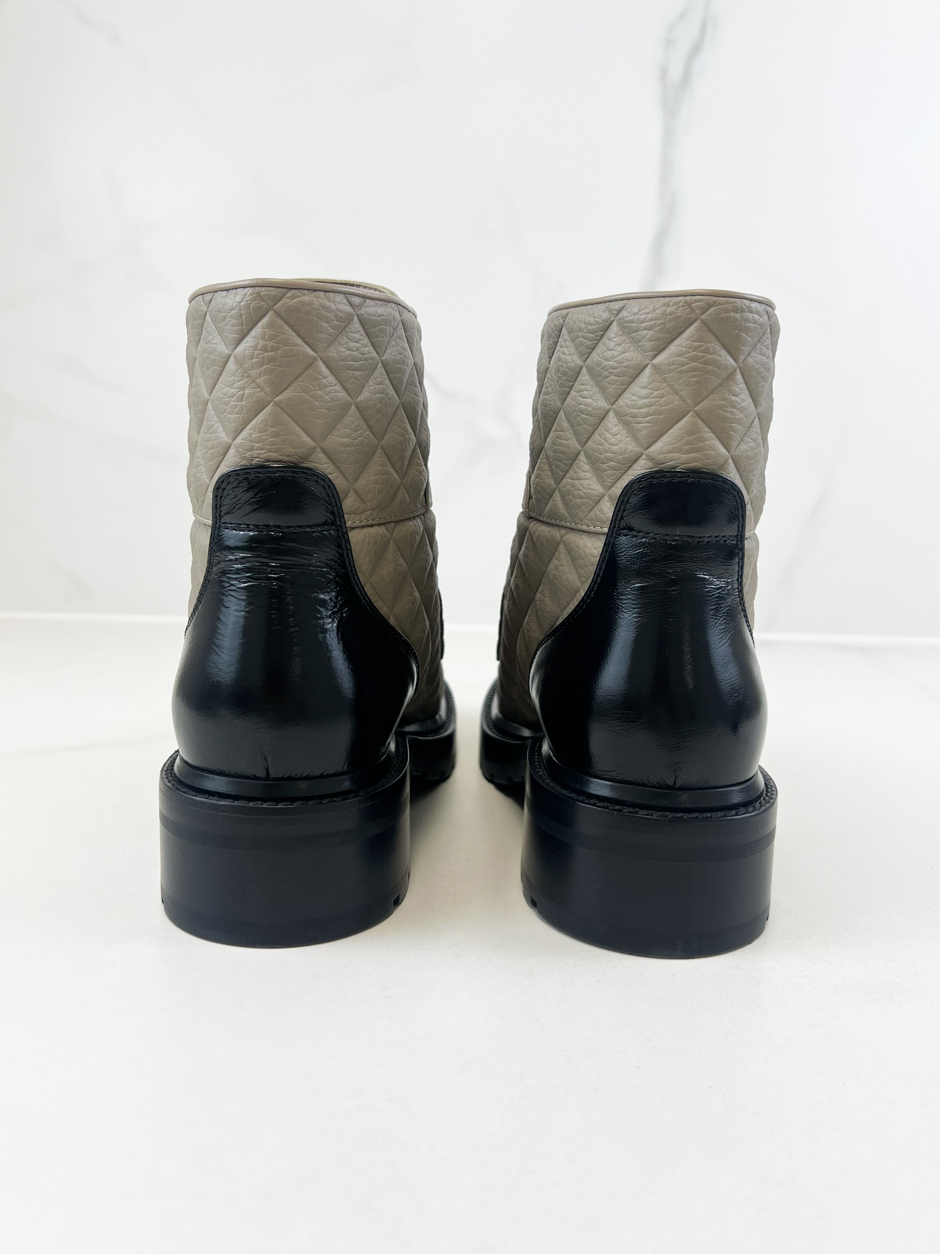 Chanel Quilted Combat Boot Size 40