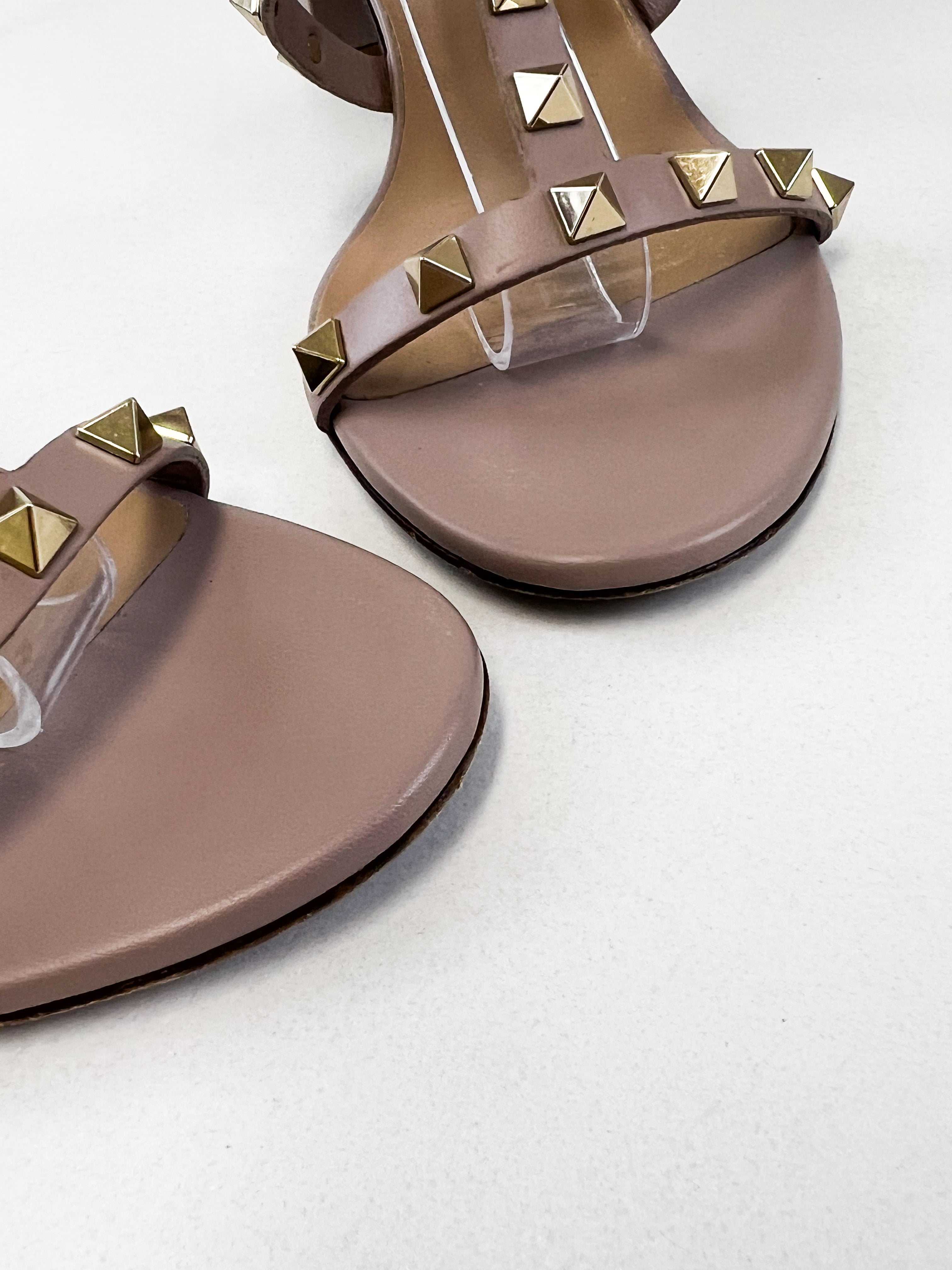 Valentino Rockstud Caged Poudre Sandal Size 36