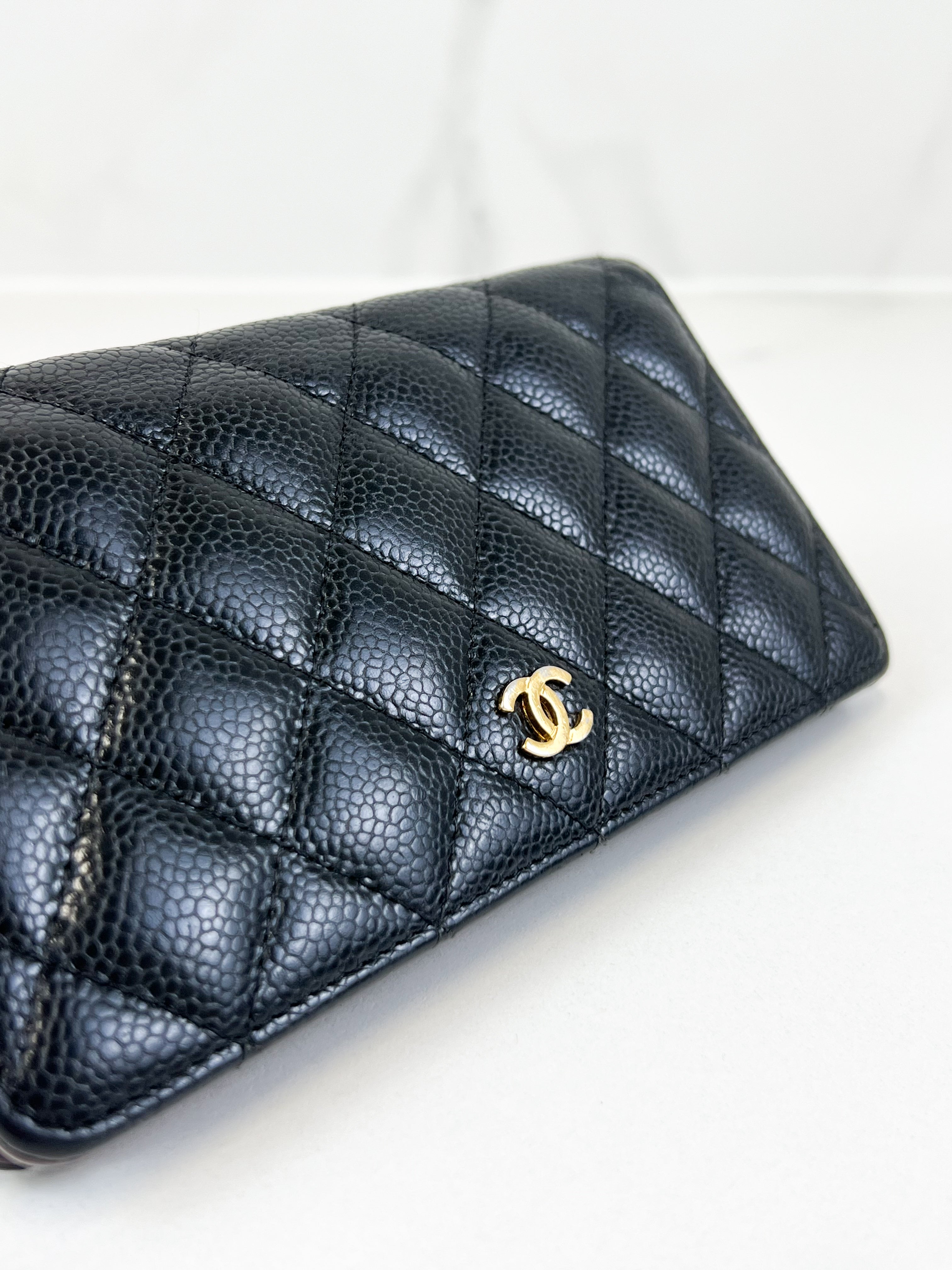 Chanel CC Black Caviar Flap Wallet GHW