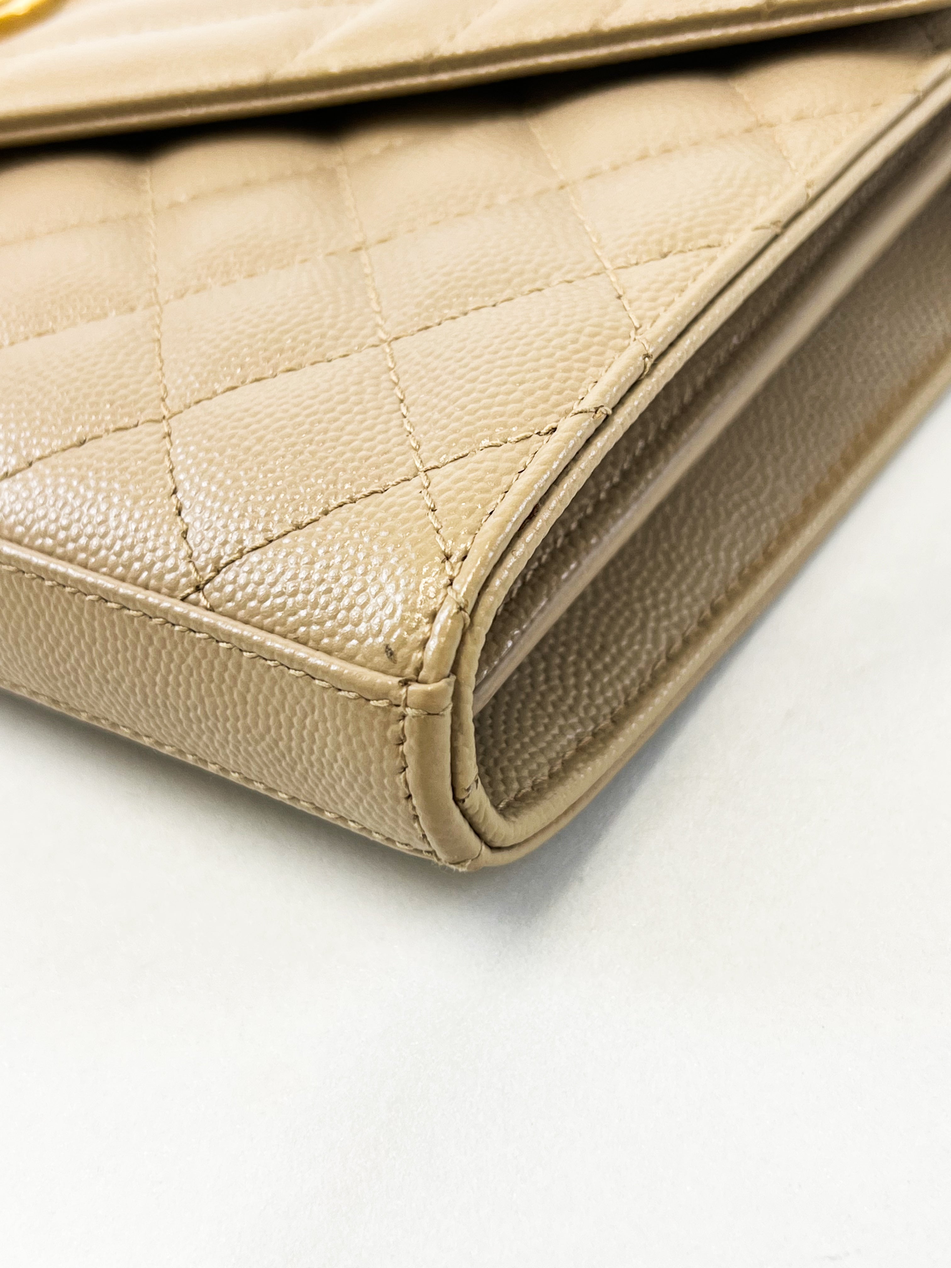 Saint Laurent Nude Envelope Shoulder Bag GHW
