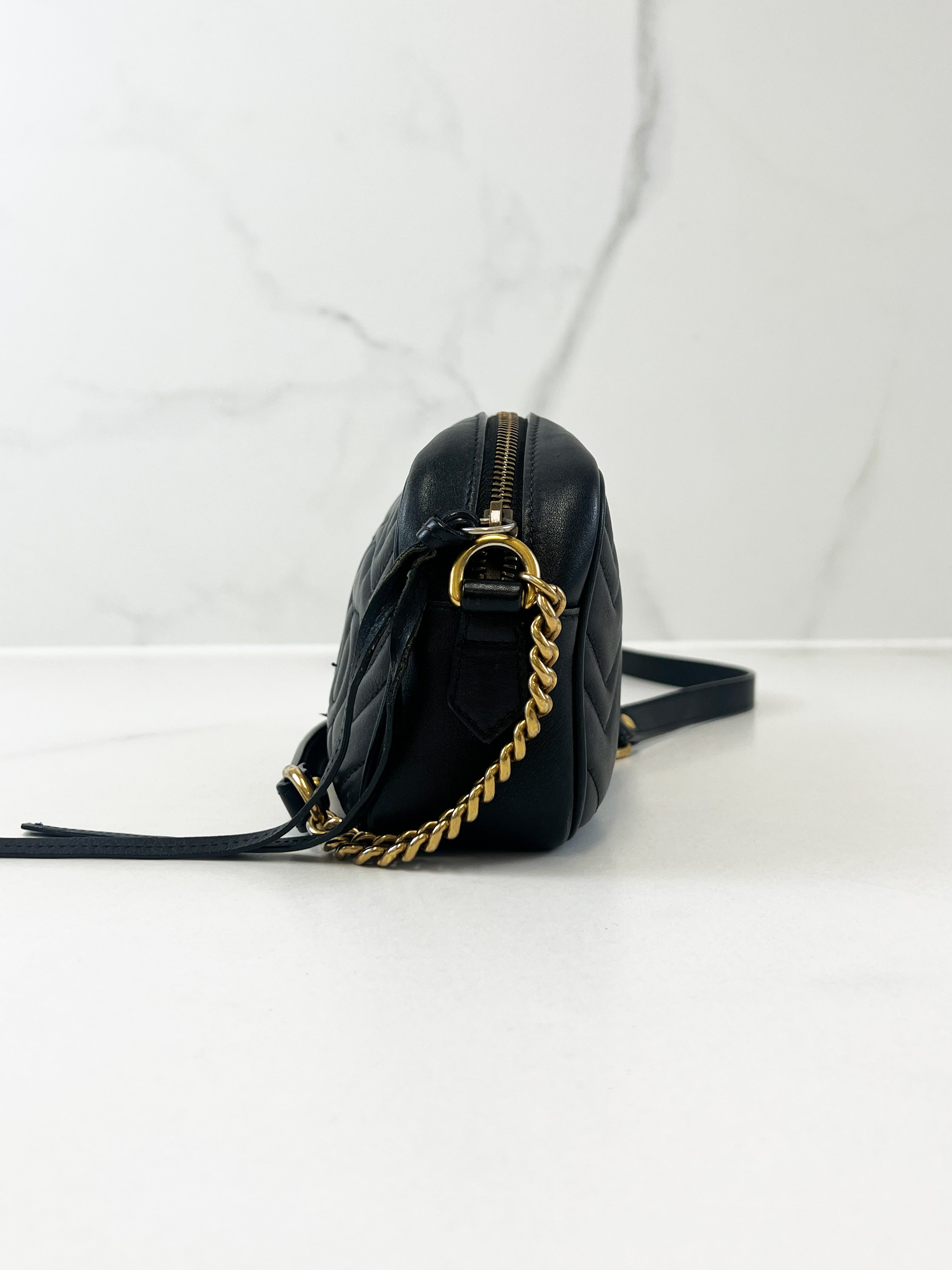 Gucci GG Marmont Matelasse Mini Black Bag