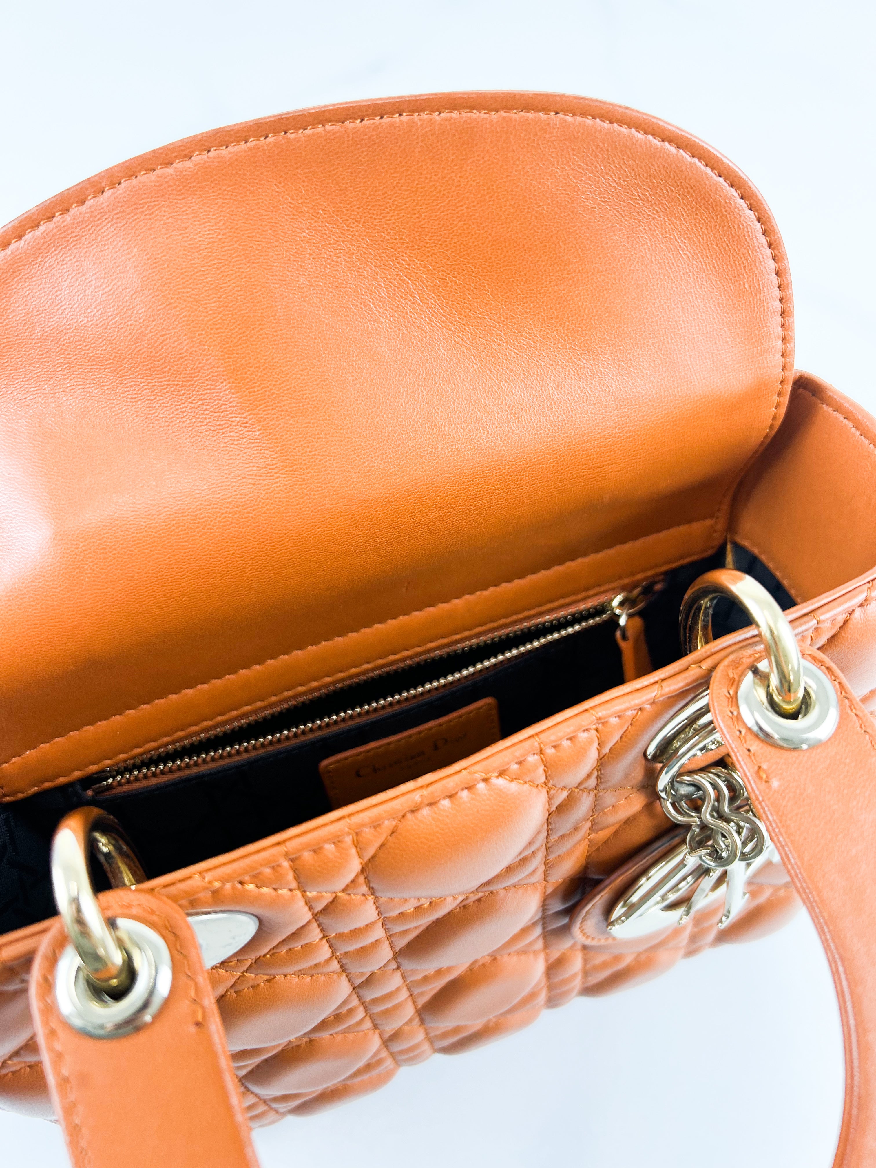 Christian Dior Small Lady Dior In Amber