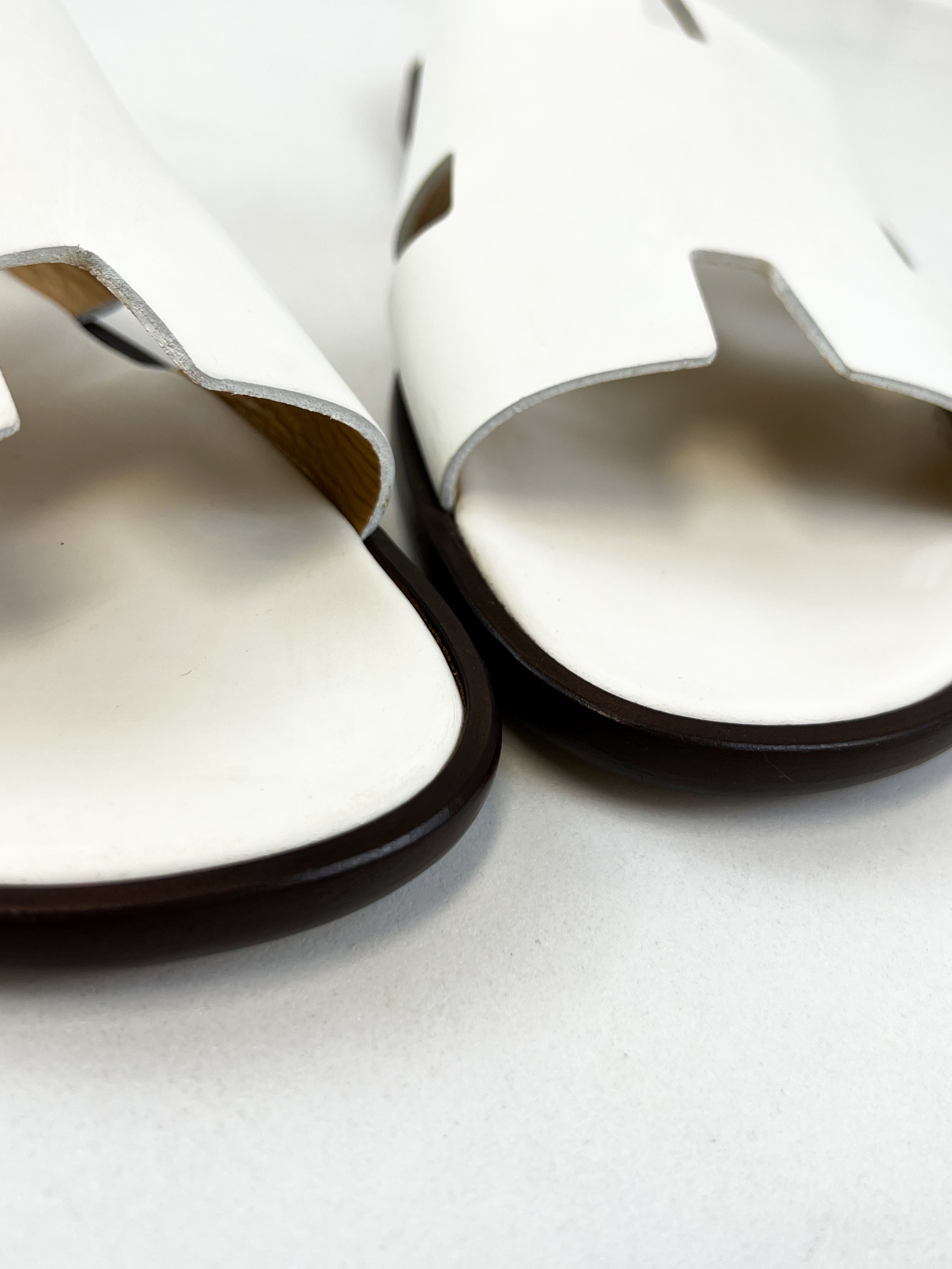 Hermes White Izmir Sandal Size 43