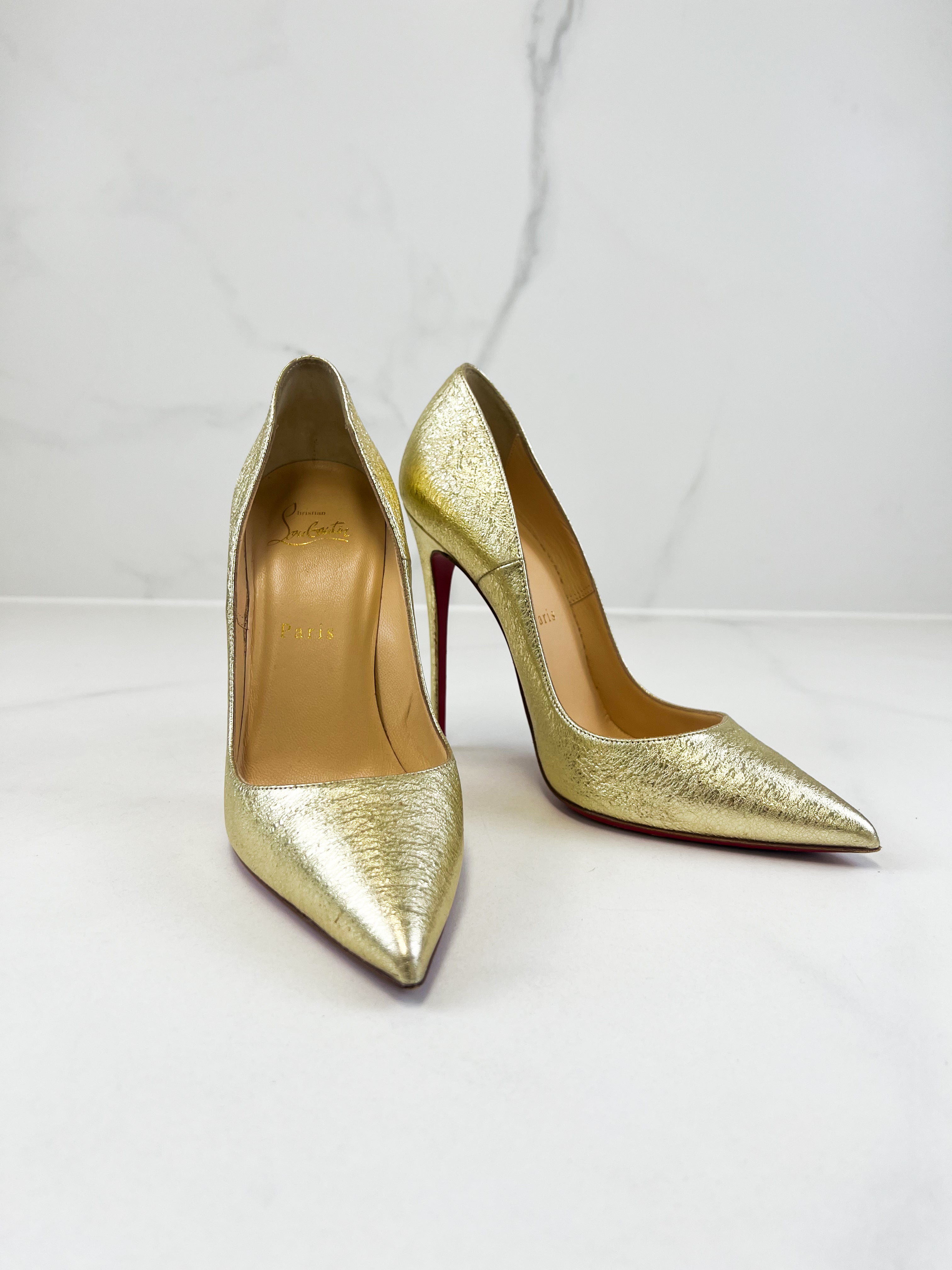 Christian Louboutin Gold So Kate 120 Size 37.5