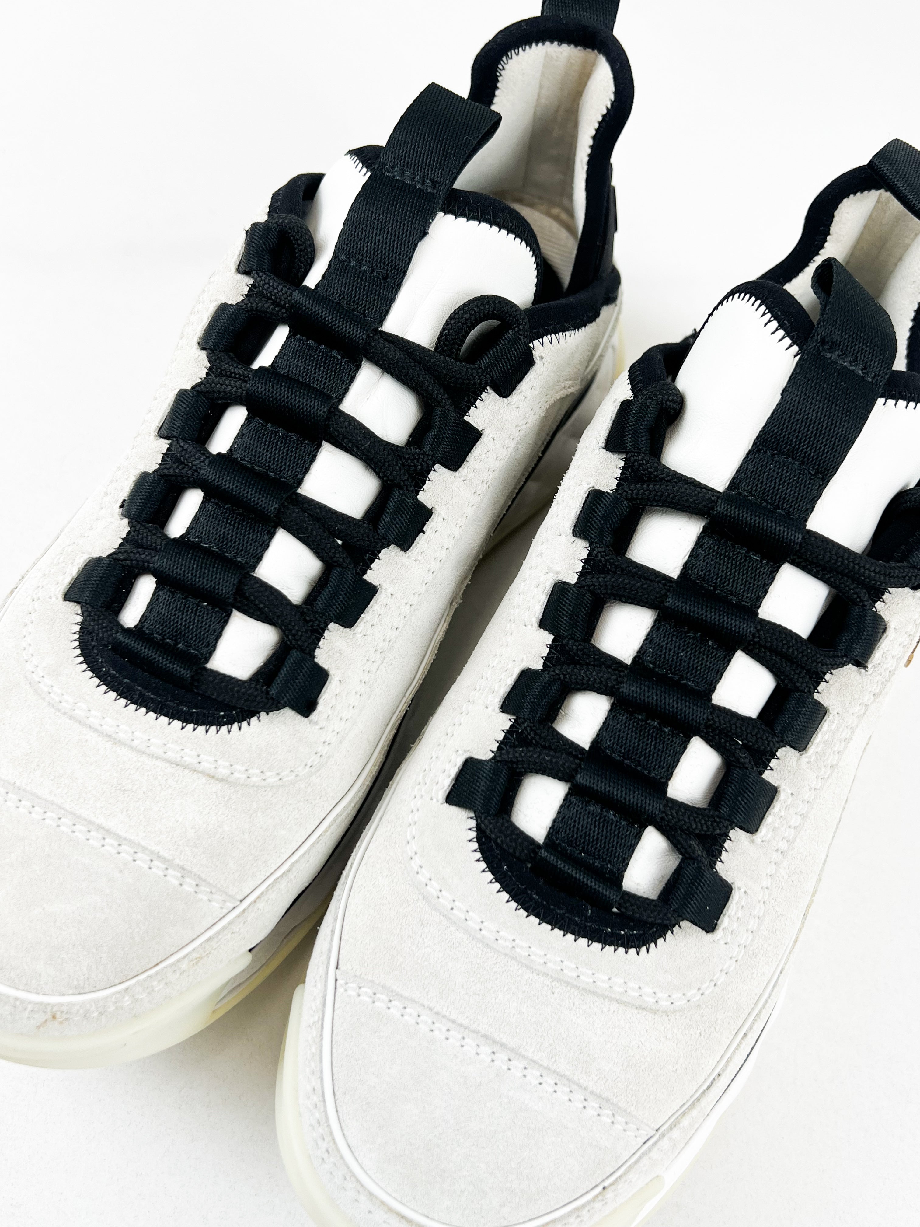 Chanel CC White & Black Sneaker Size 36.5