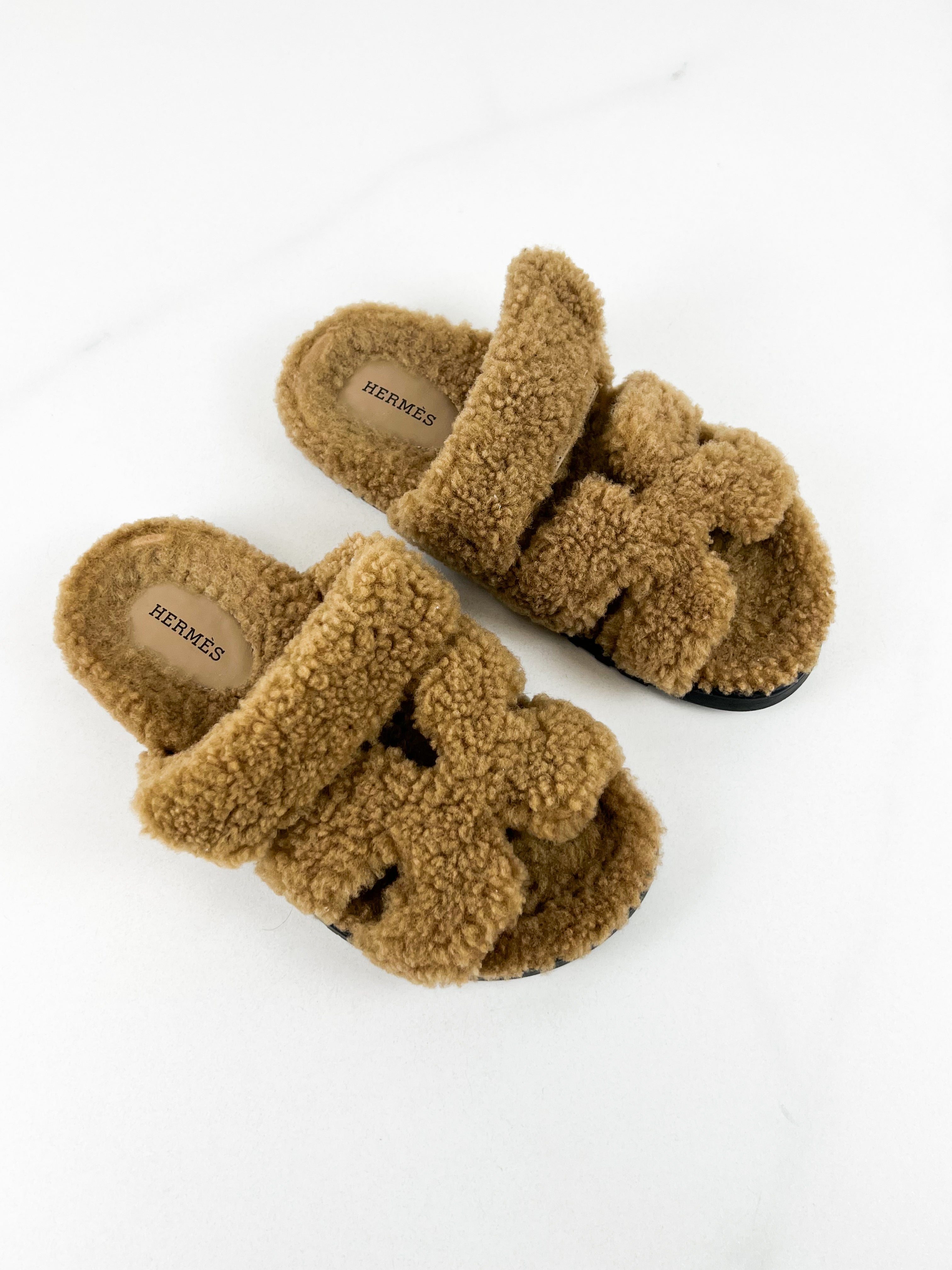 Hermes Chypre Shearling Sandals Size 37