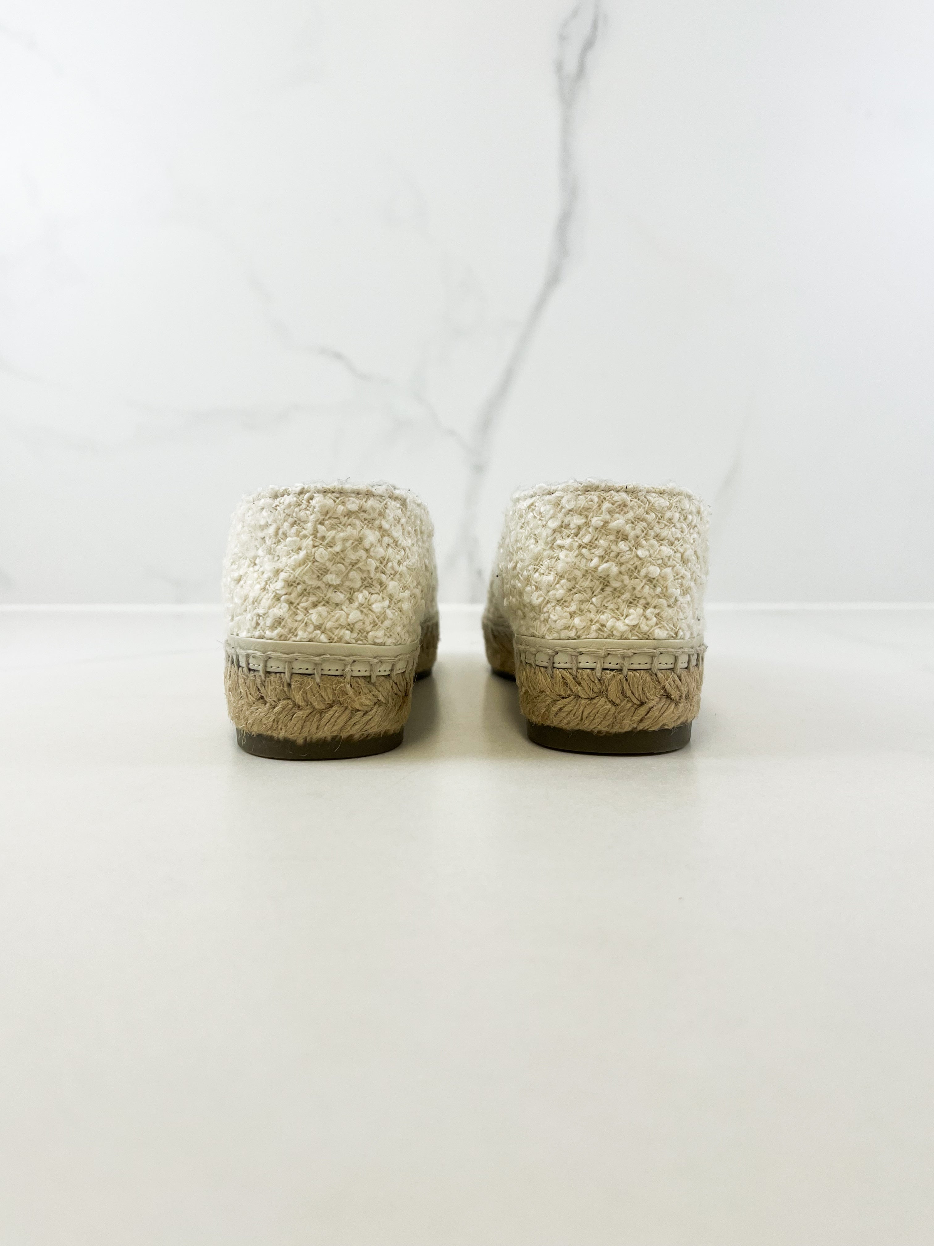 Chanel CC Tweed Espadrille Size 38