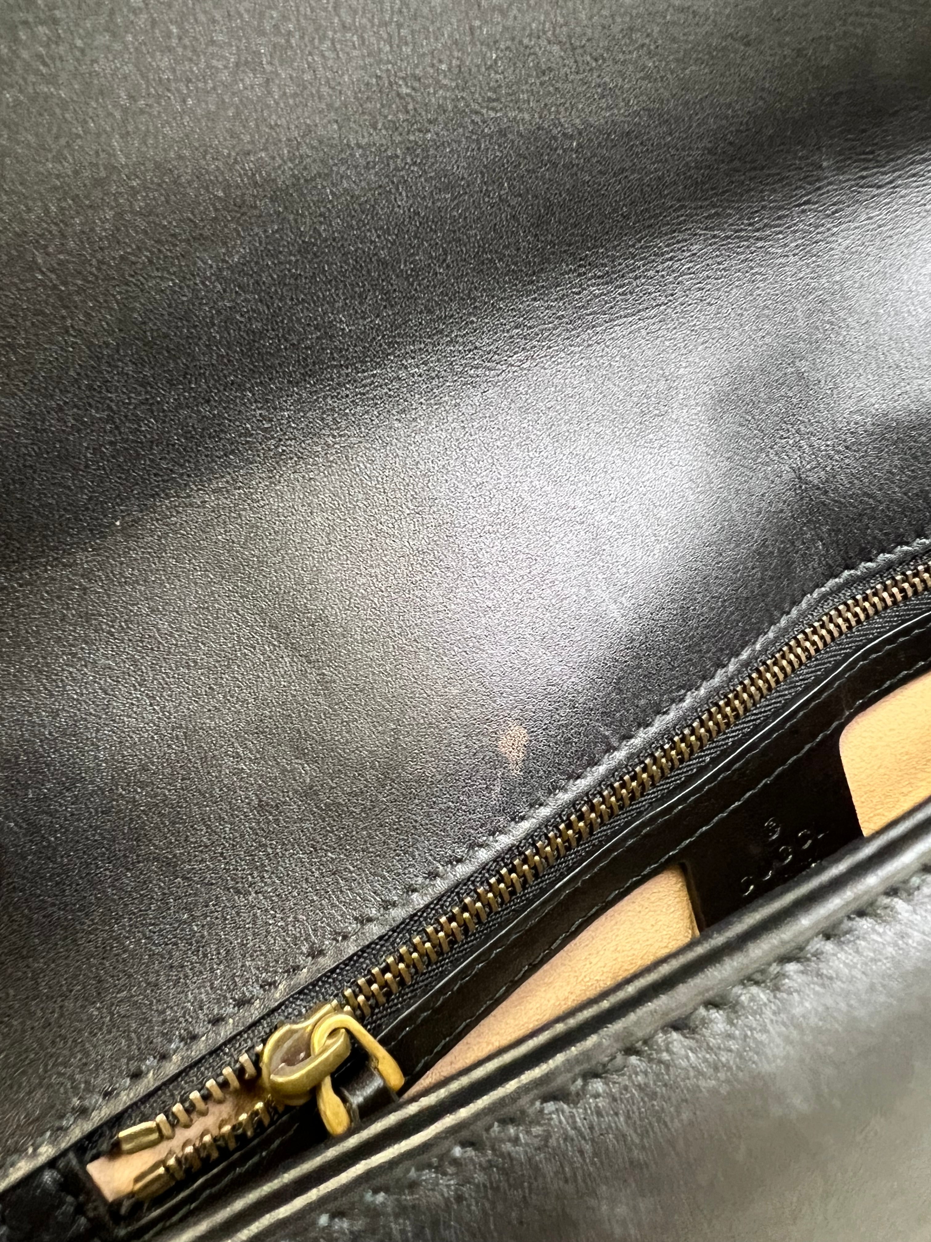 Gucci GG Marmont Matelasse Medium Black Flap Shoulder Bag