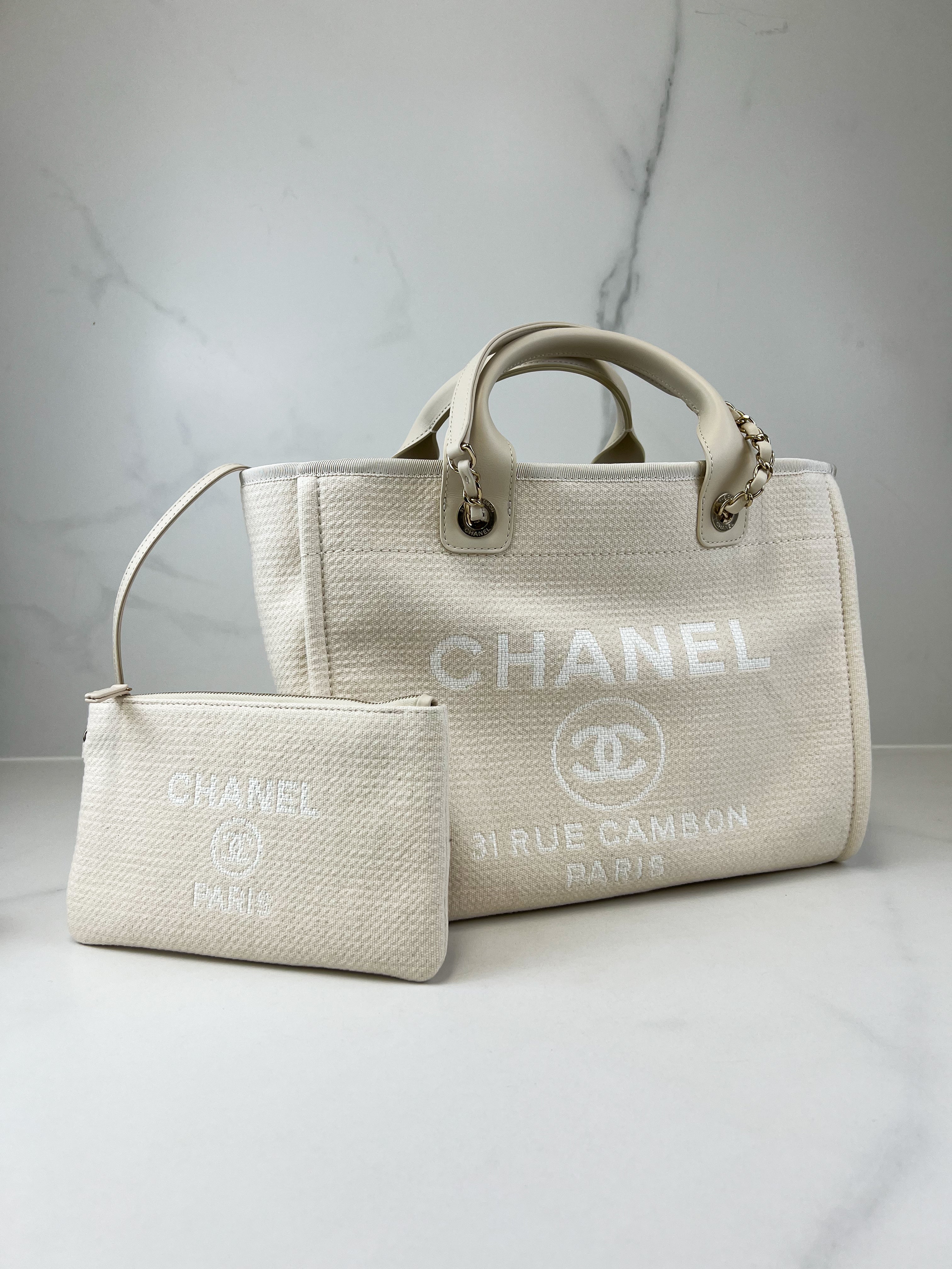 Chanel Canvas Deauville in Light Beige