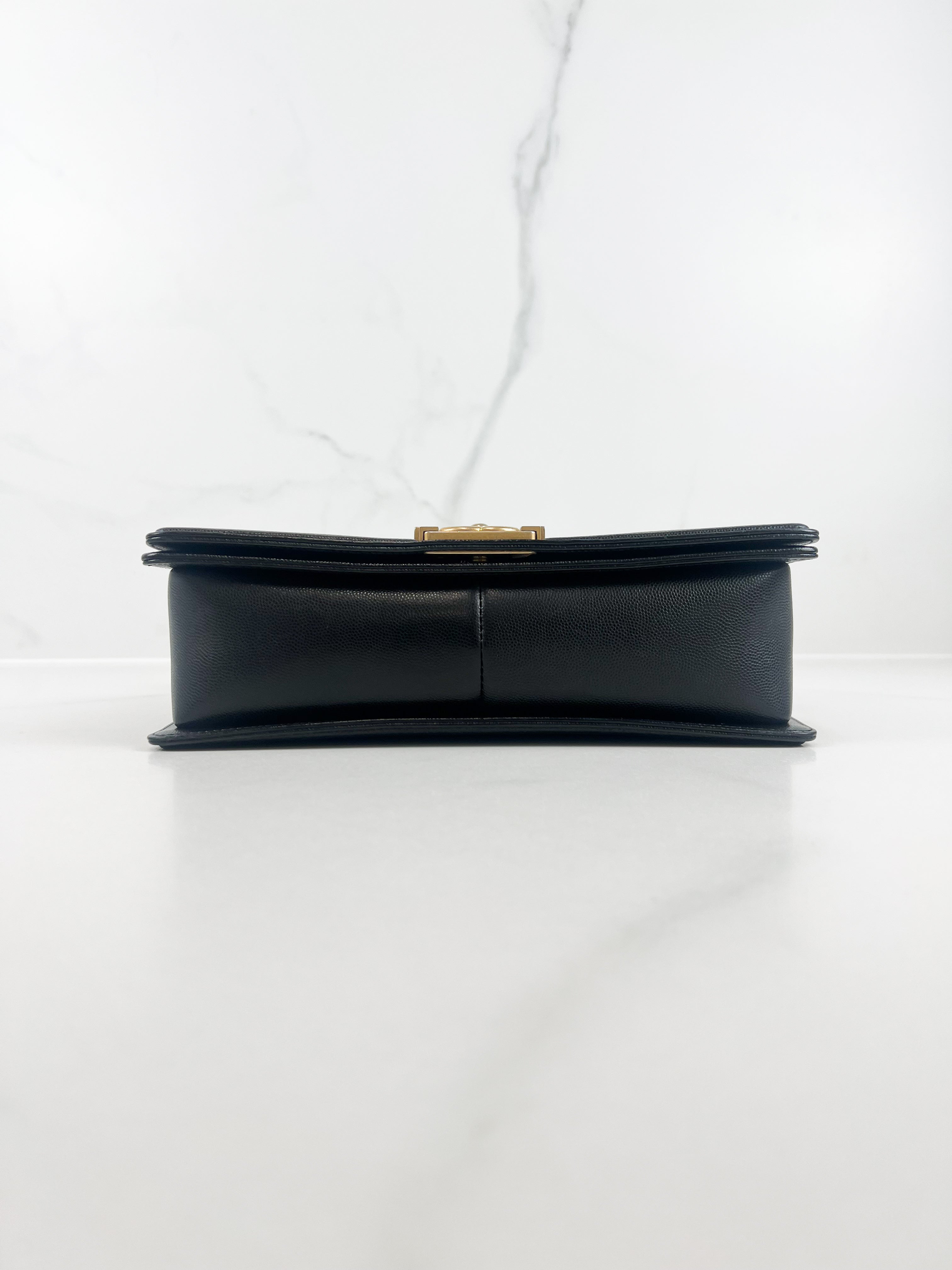 Chanel Black New Medium Caviar Boy Bag with GHW