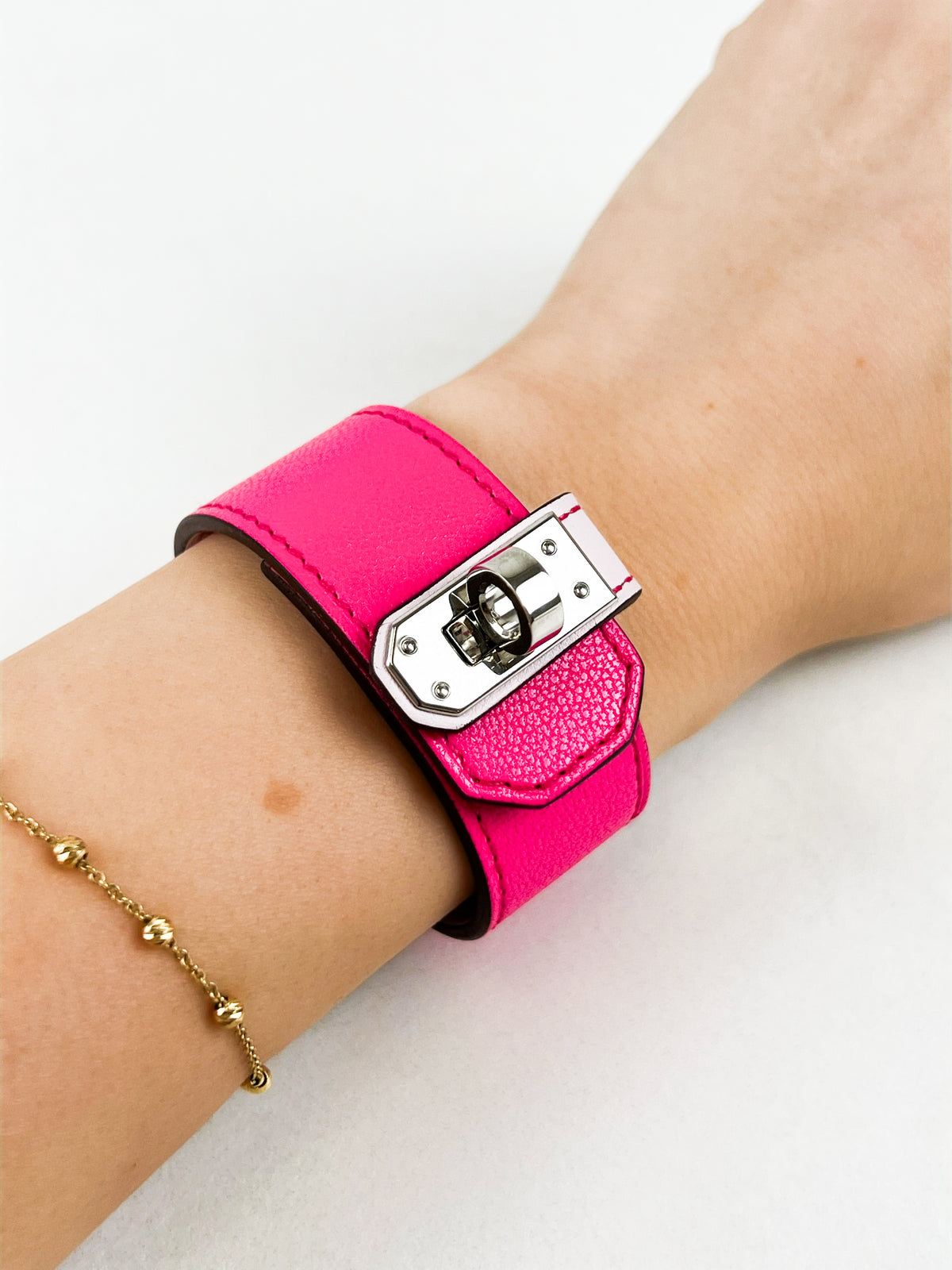 Hermes Kelly Twist Bracelet in Hot Pink
