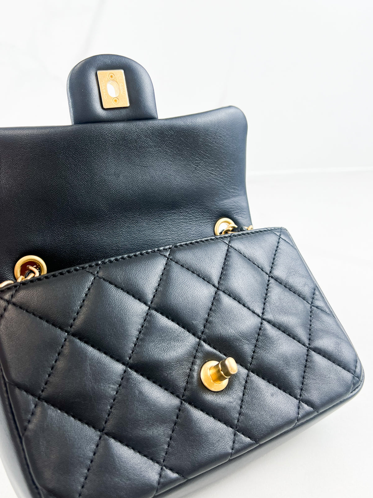 Chanel Hearts Charm Mini Flap Bag in Lambskin with GHW