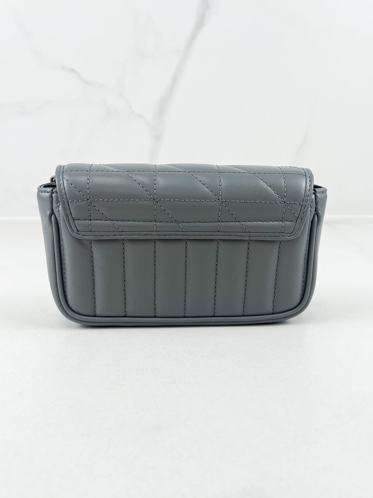 Gucci Deep Grey GG Marmont Matelasse Super Mini Bag