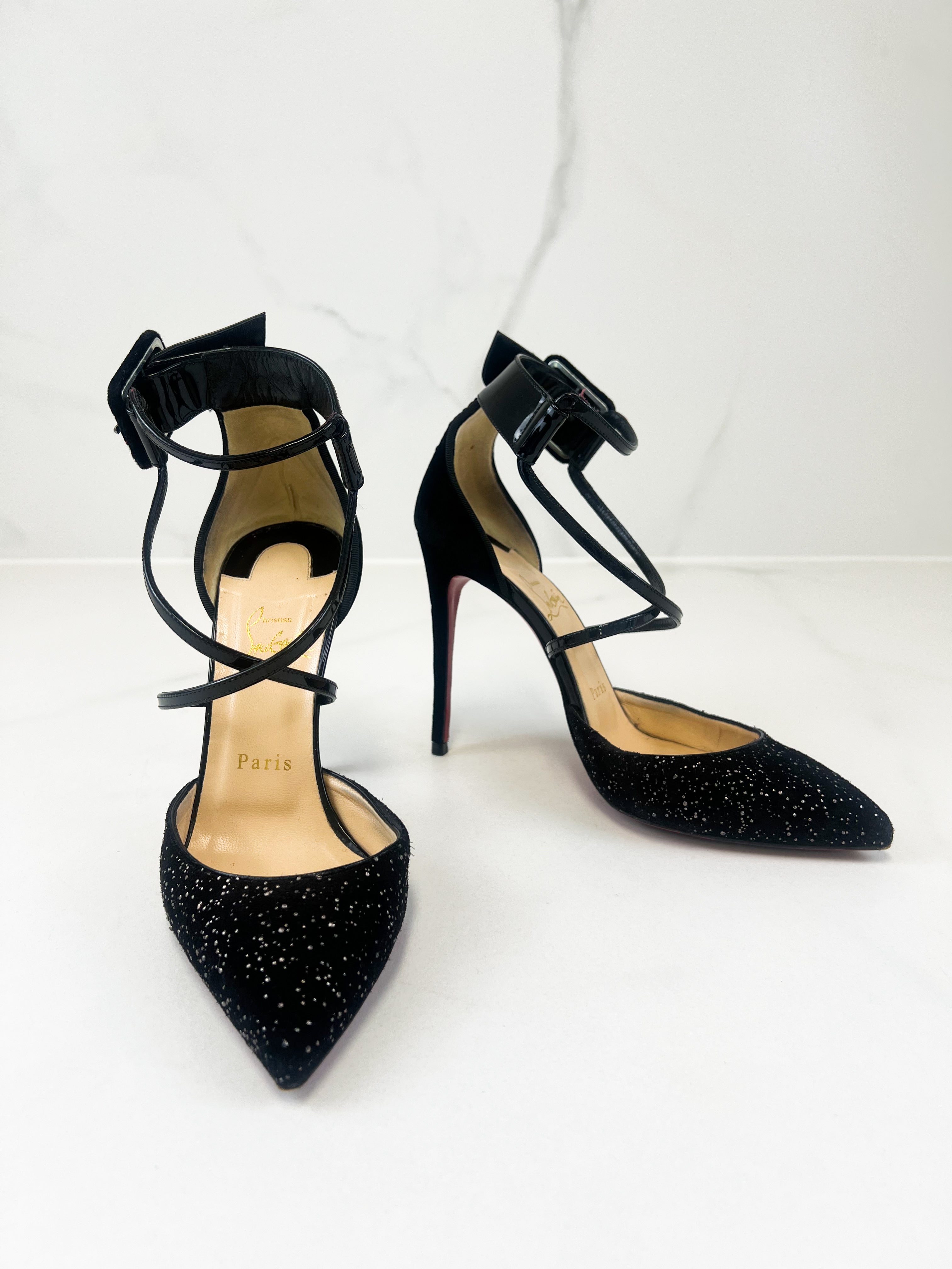 Christian Louboutin Suzanna 100 Velvet Pump Size 38