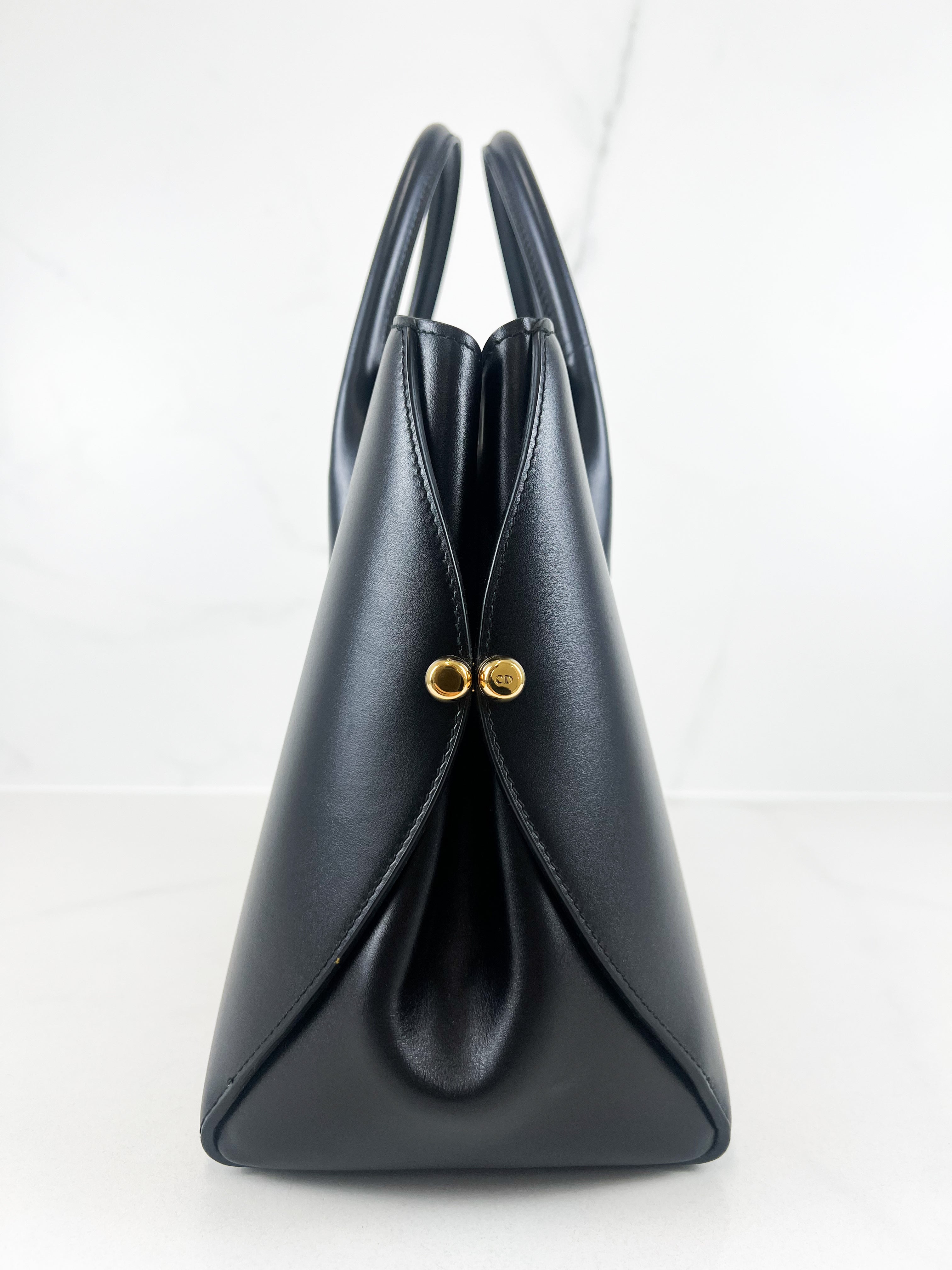 Christian Dior Open Bar Black Leather Tote