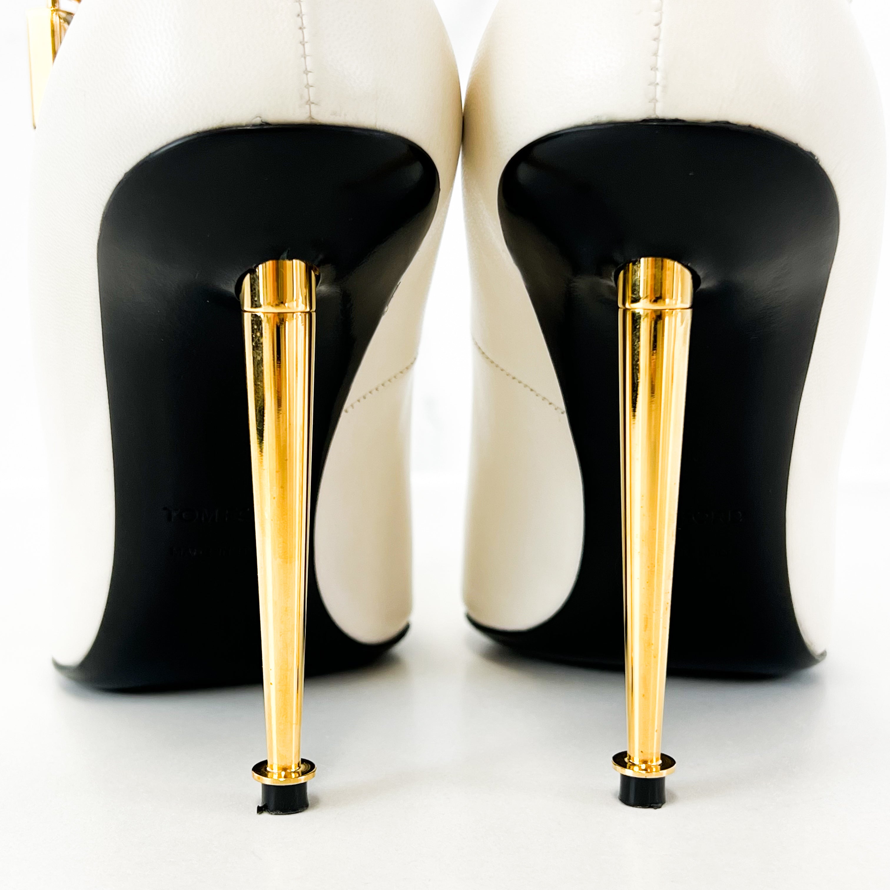 Tom Ford White Ankle Padlock Pump Size 35