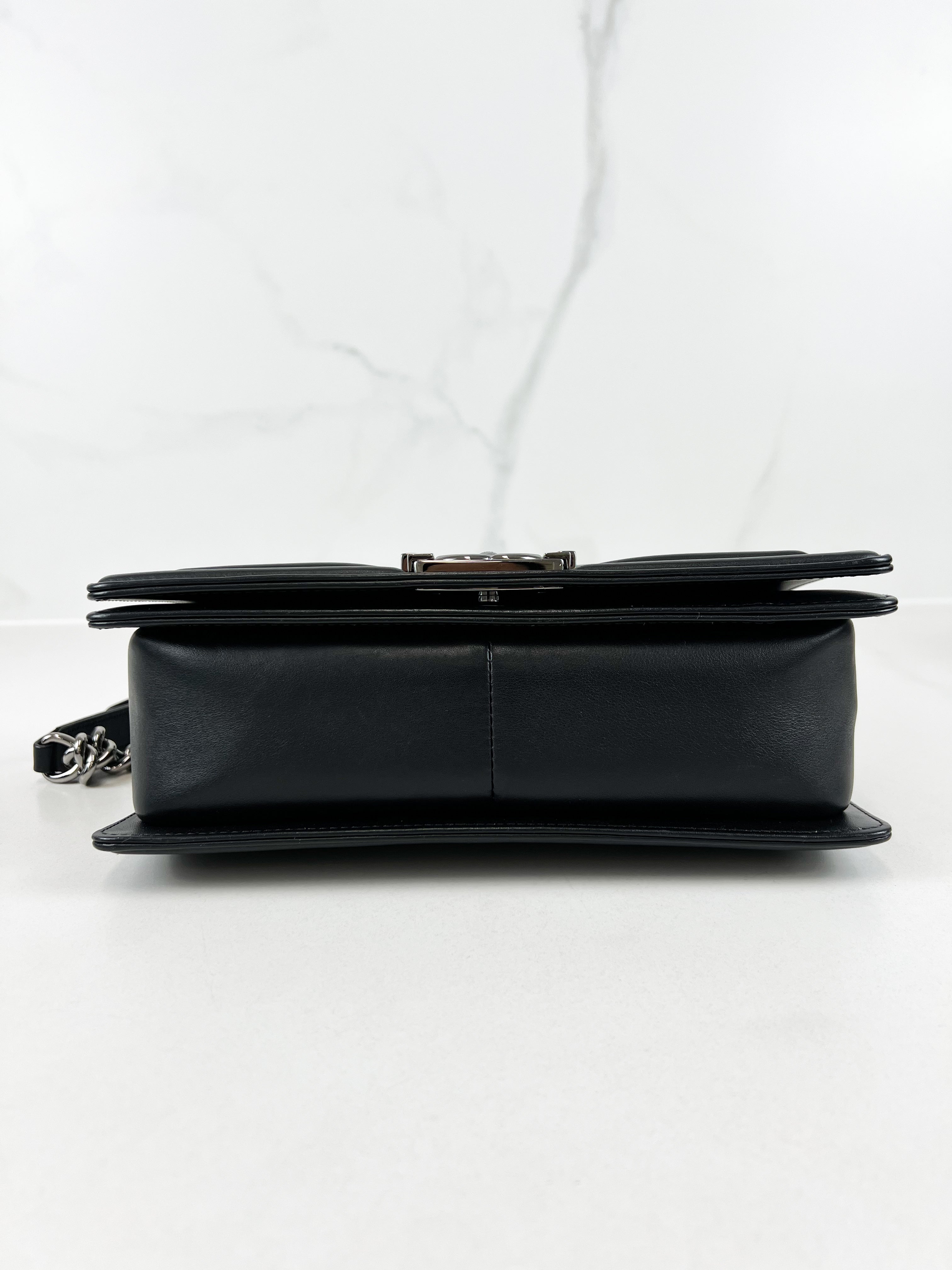 Chanel Old Medium Chevron Boy Bag with SHW